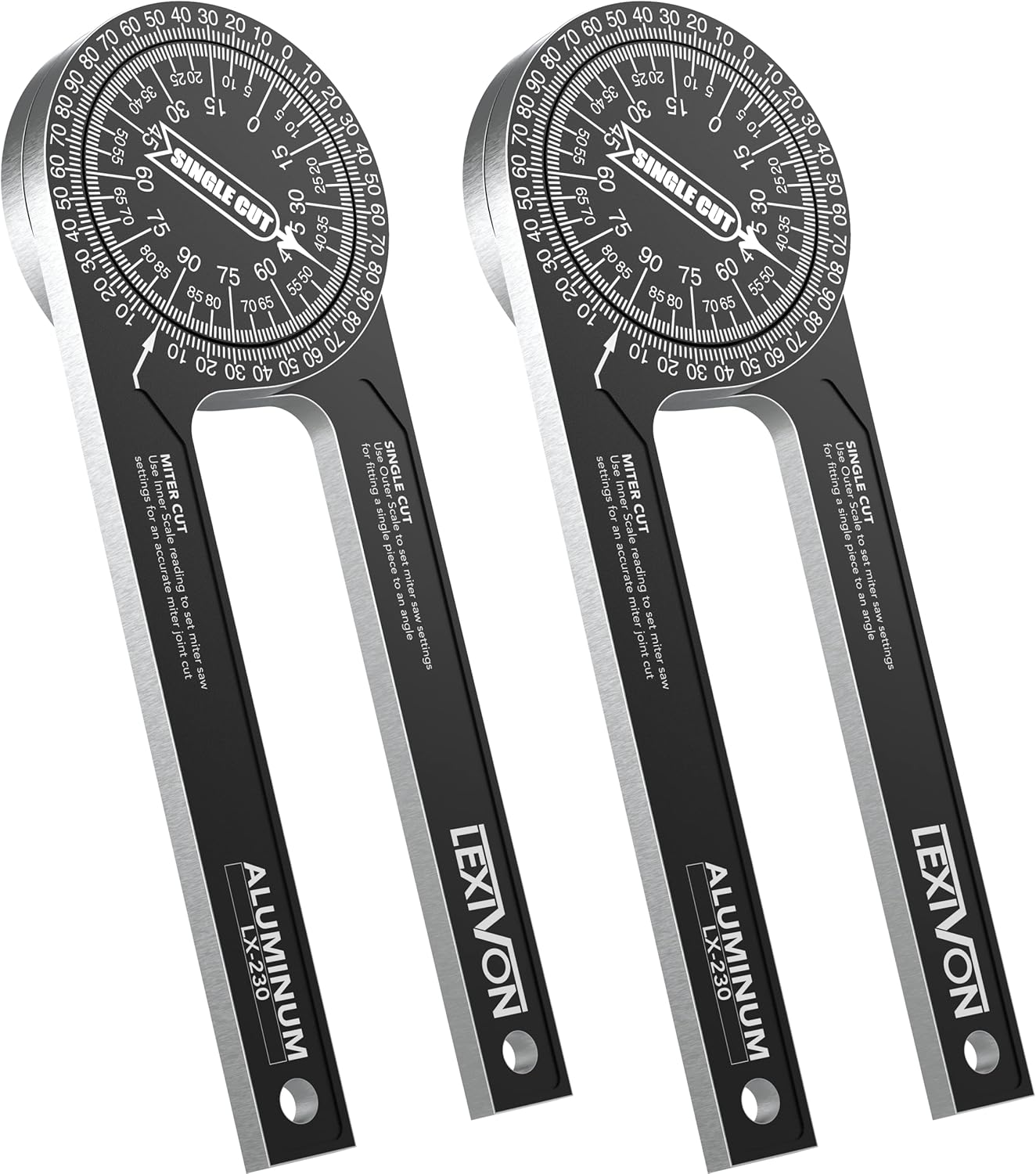 LEXIVON Aluminum Miter Saw Protractor - Precision Angle Finder