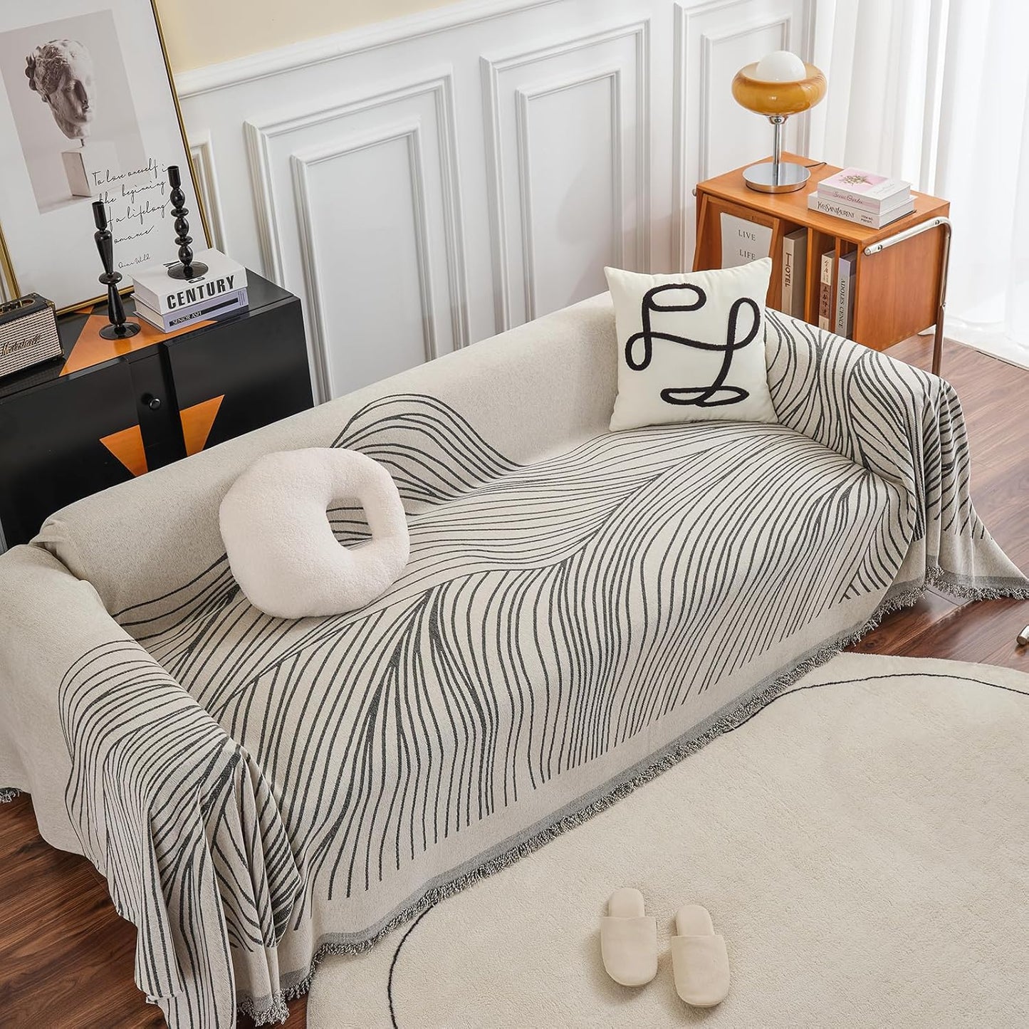 HANDONTIME Chenille Sofa Cover: Stylish Dog Couch Protector