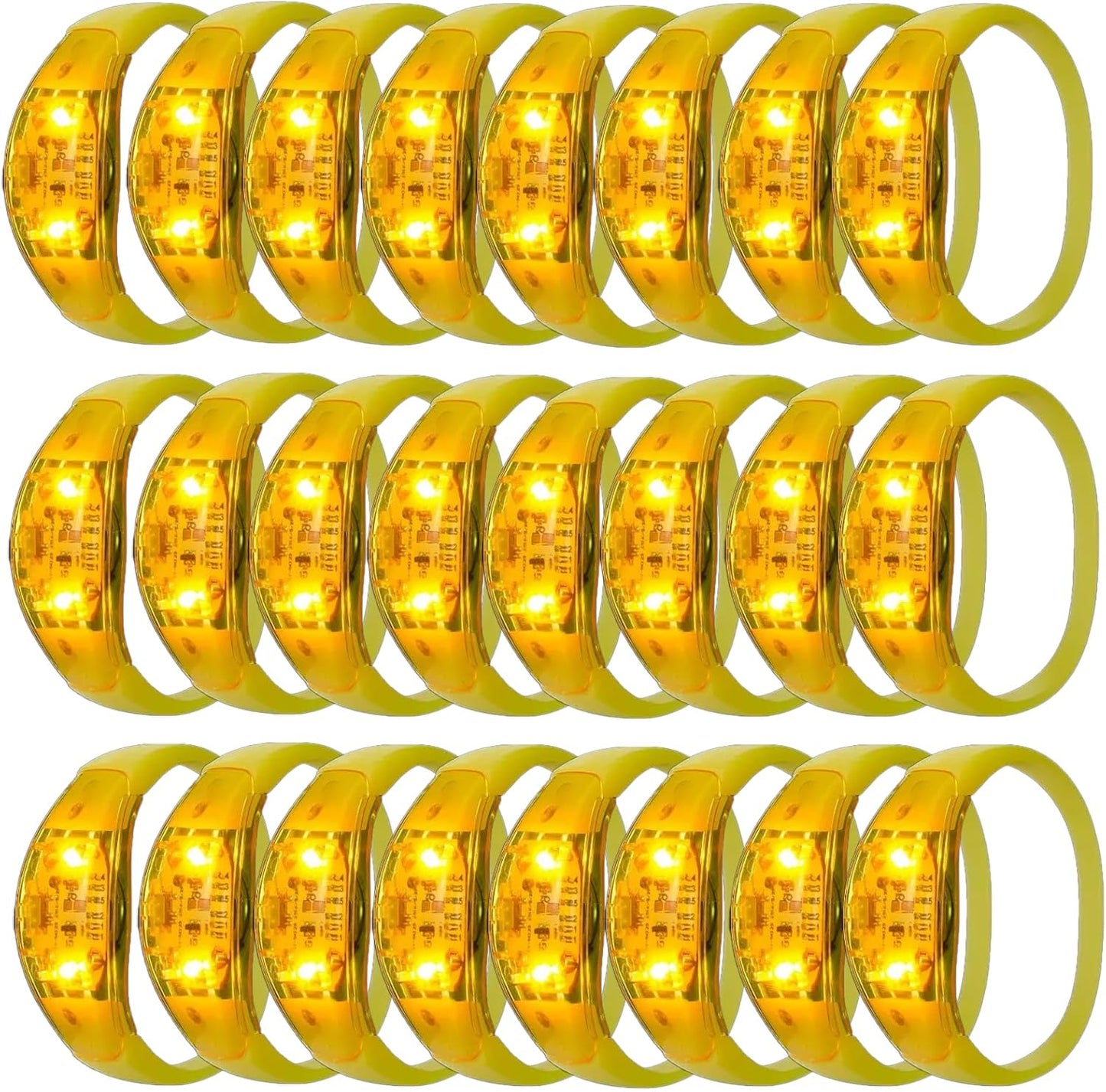 100 Pcs Sound Activated LED Bracelets for Rave Parties and Gifts