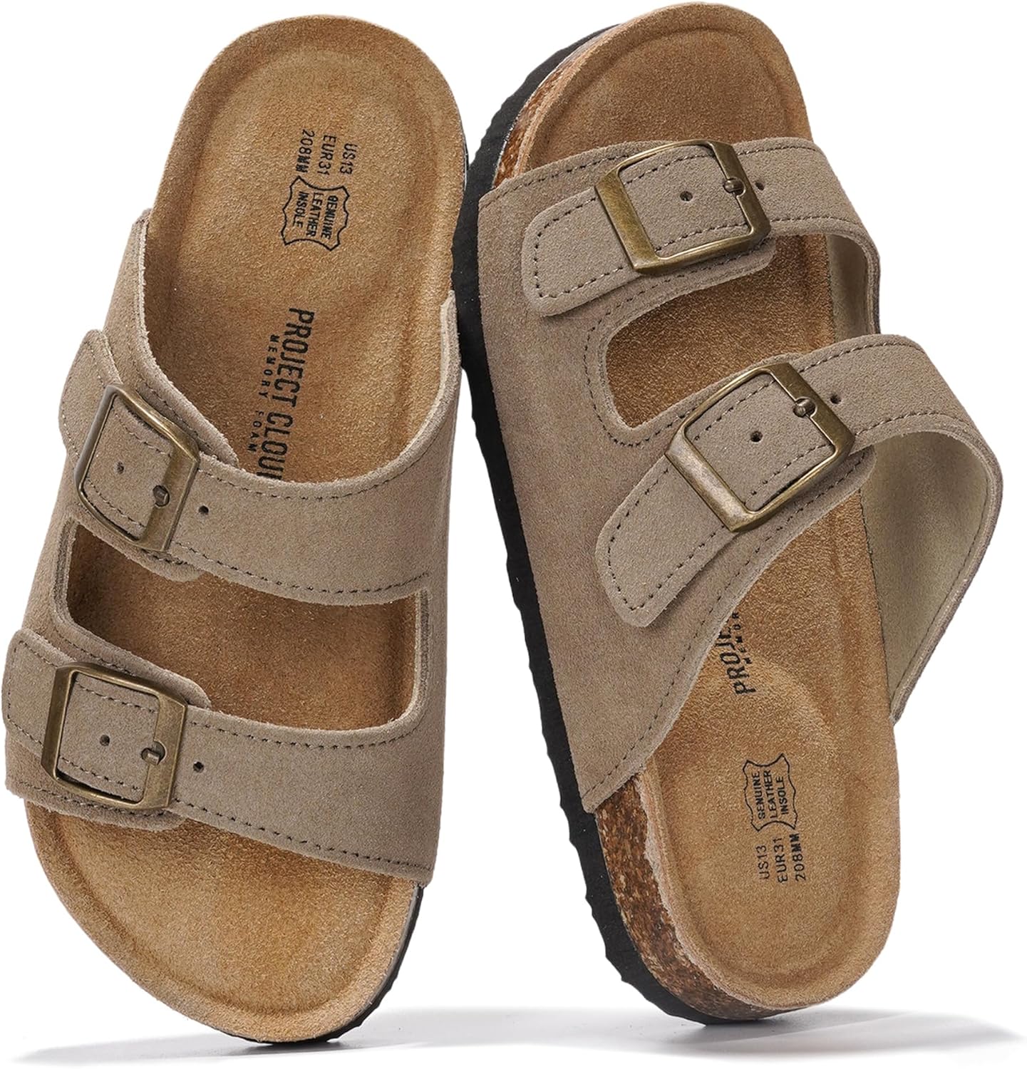 Project Cloud Genuine Leather Slides for Kids - Non-Slip Sandals
