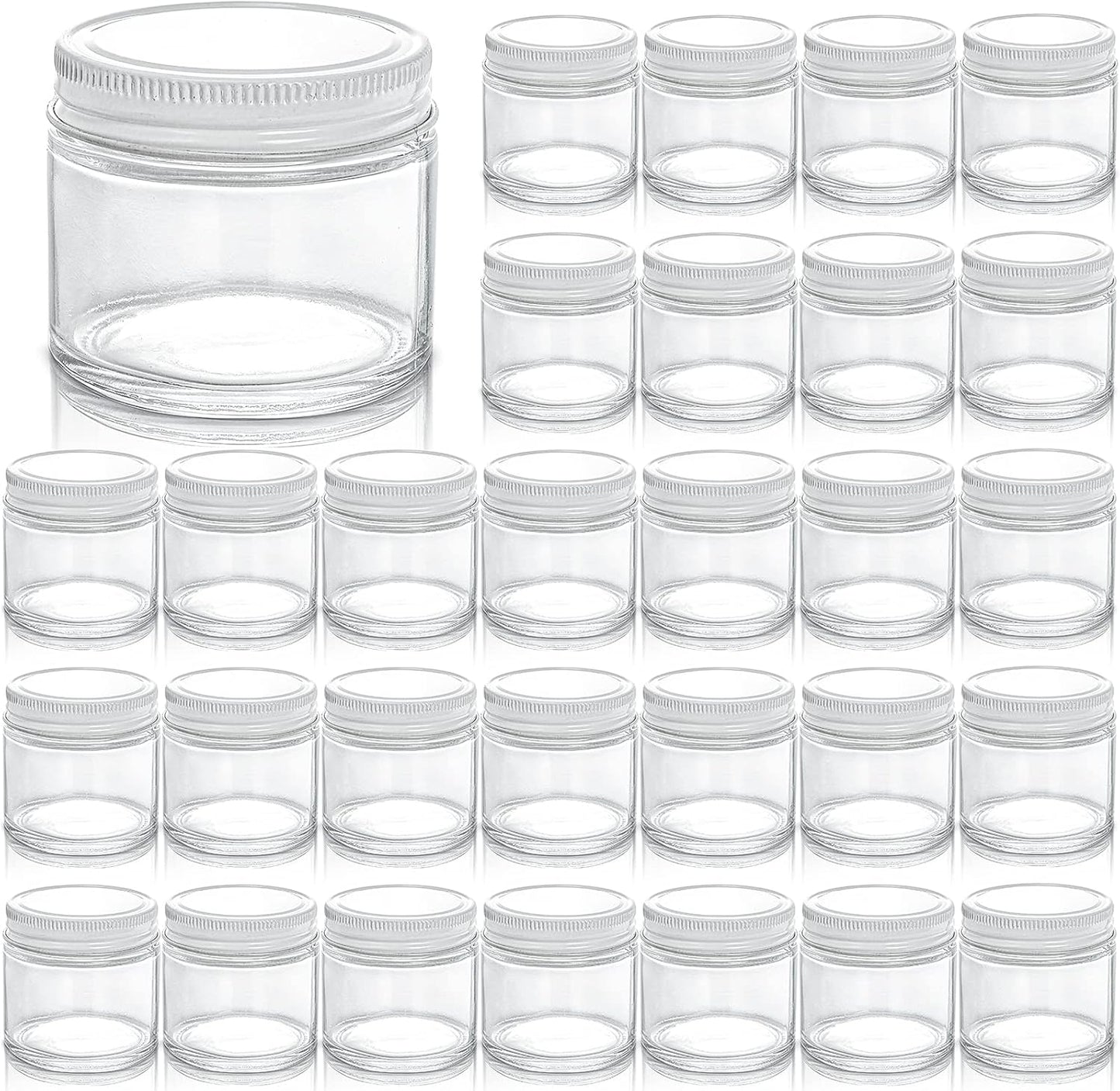 TOPZEA 30 Pack Small Glass Jars for Spices, Creams, and More