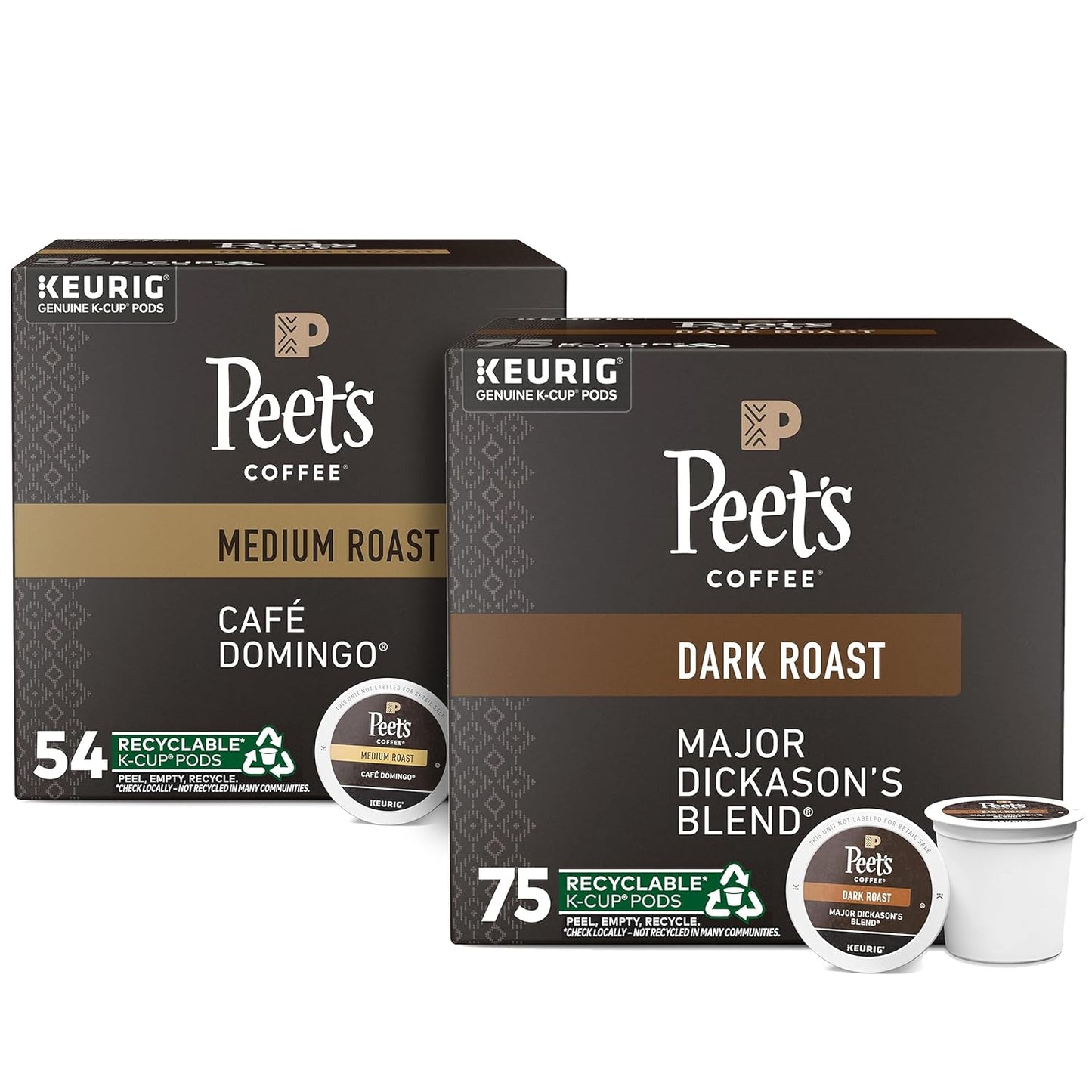 Peet's Coffee Pods: Dark Roast & Medium Roast Combo