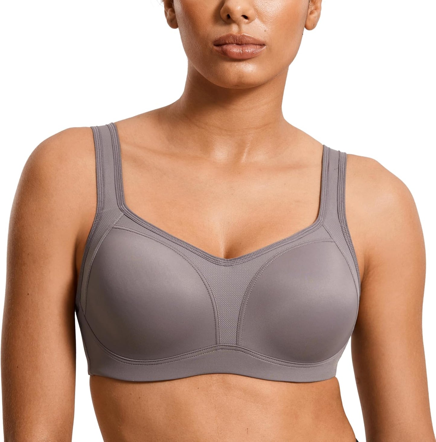 SYROKAN Women's High Impact Underwire Sports Bra for Large Bust