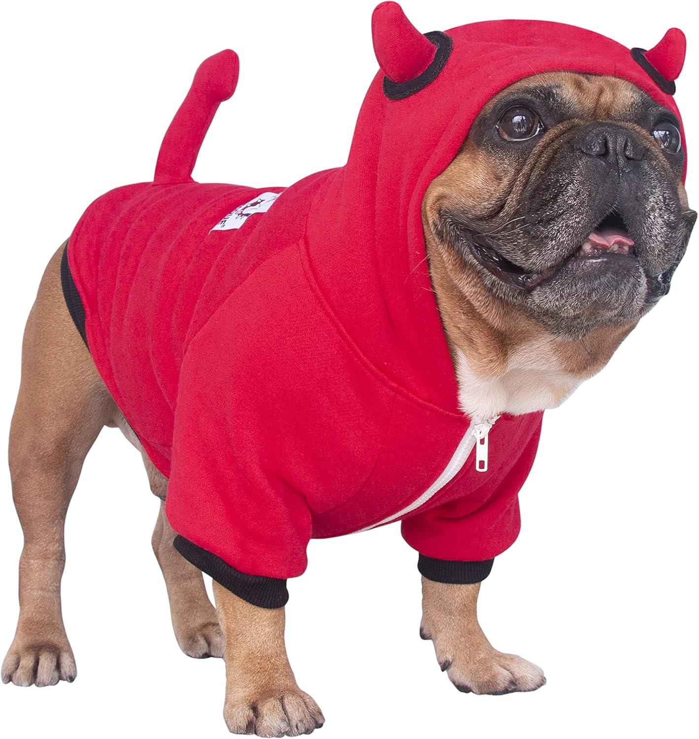 iChoue French Bulldog Costume for Medium Dogs - Cute Devil Hoodie