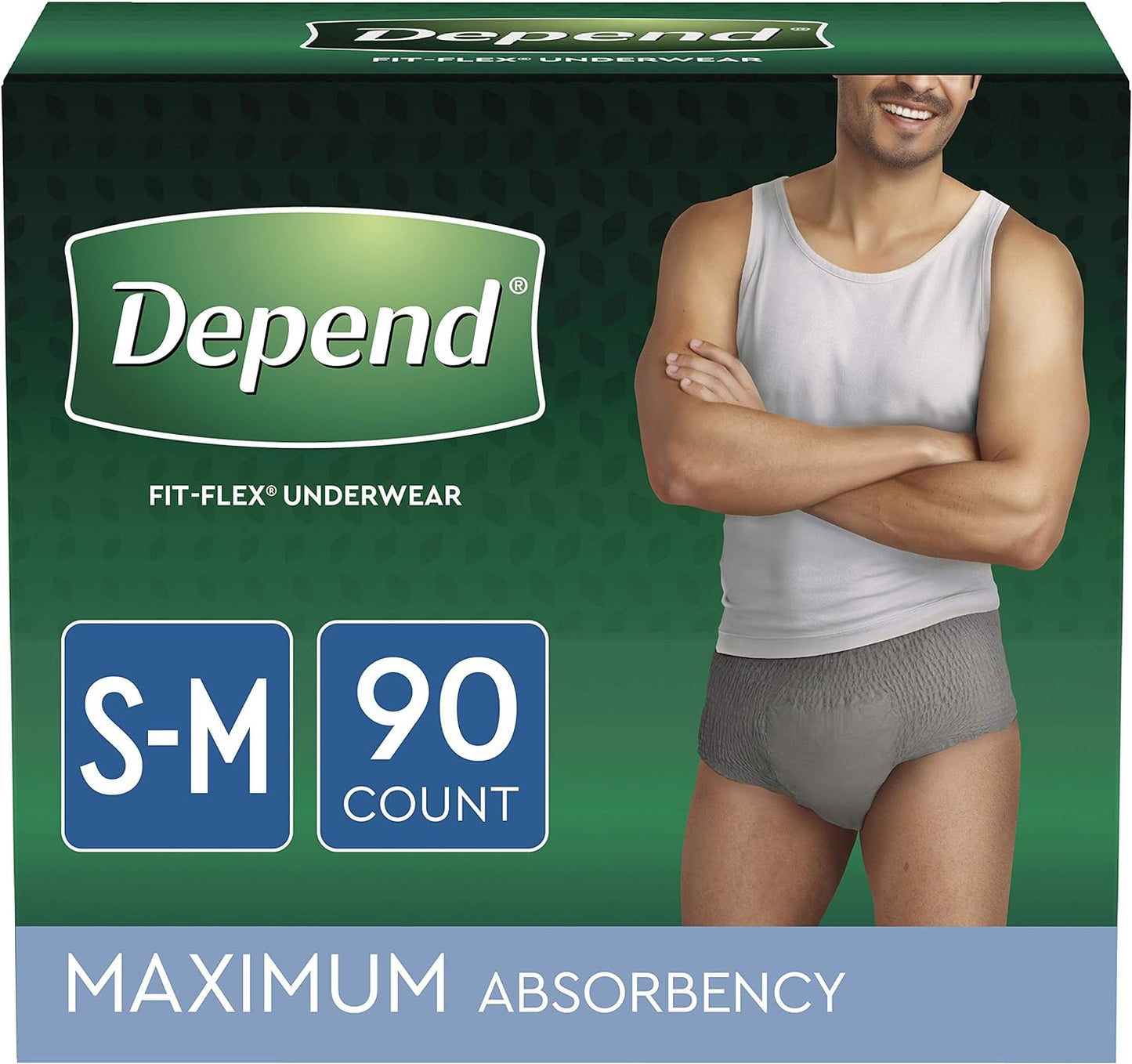 Depend FIT-FLEX Men's Incontinence Underwear, Maximum Absorbency x3