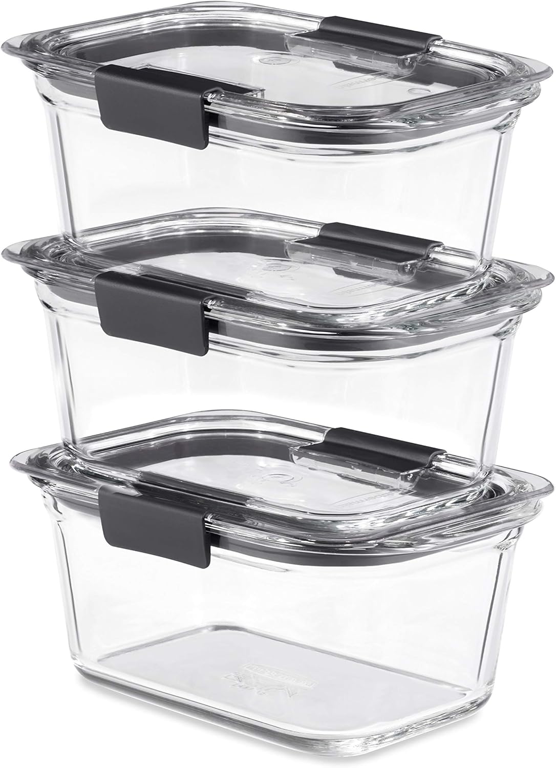 Rubbermaid Brilliance Glass Storage Containers Set of 3 Clear