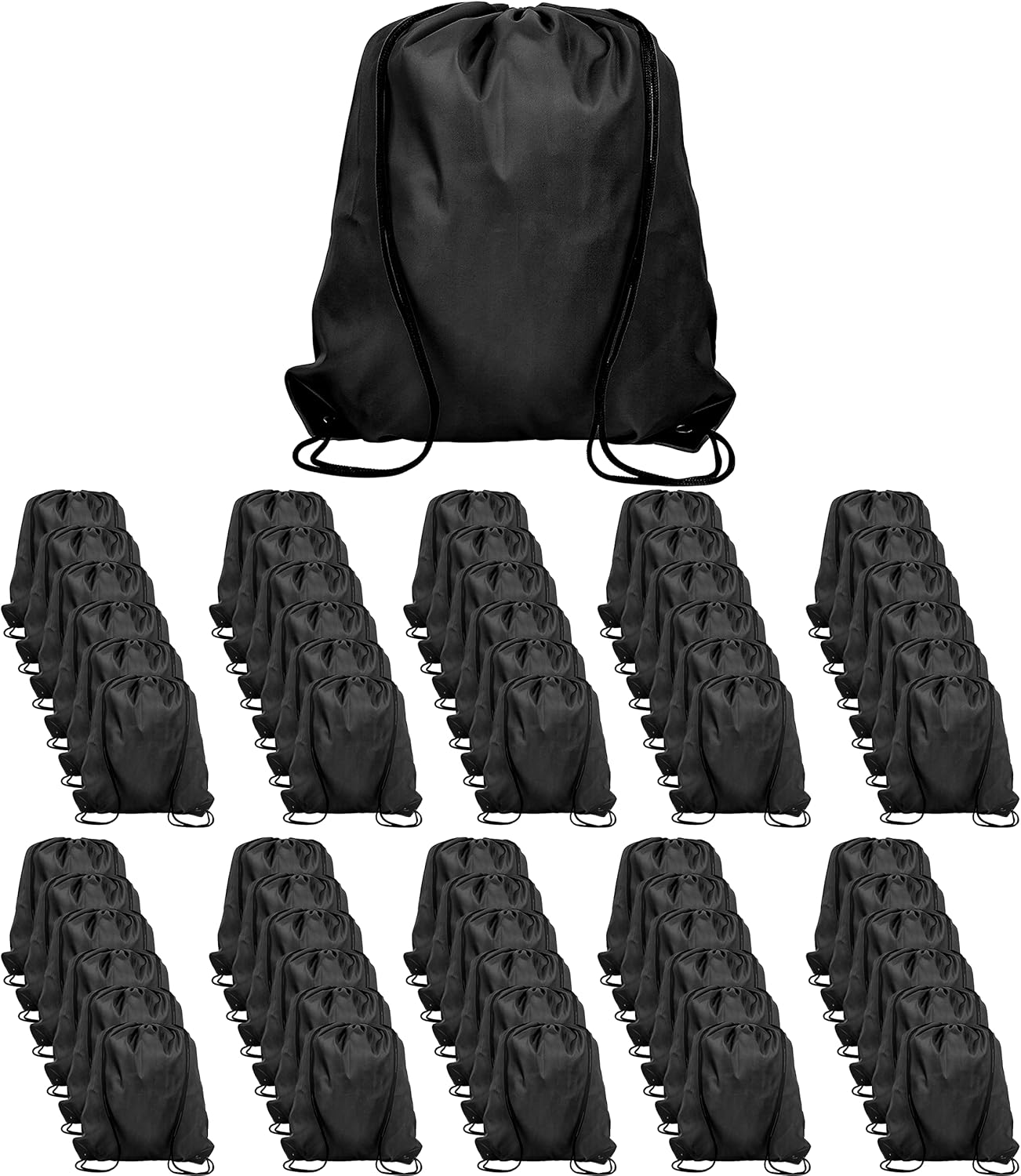 60 Pieces Drawstring Backpack Bags for Sports and Outdoor Use