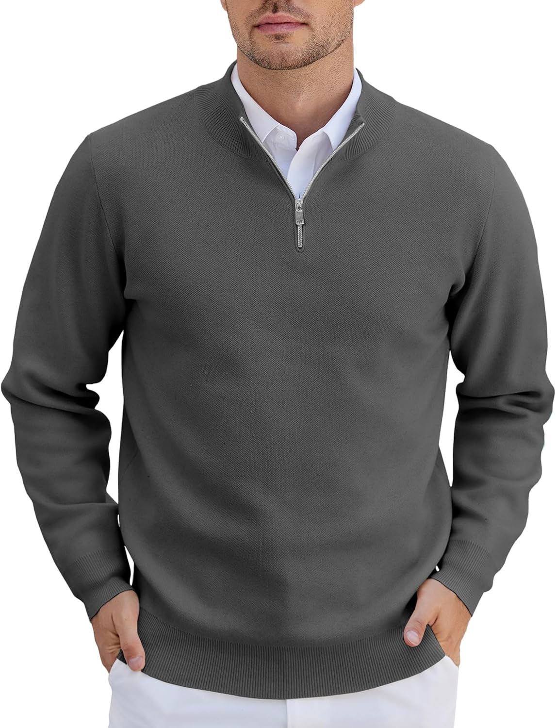 COOFANDY Mens Quarter Zip Pullover for Stylish Comfort