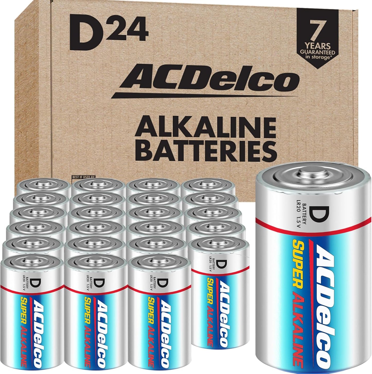 ACDelco 24-Count D Batteries for Maximum Power and Reliability