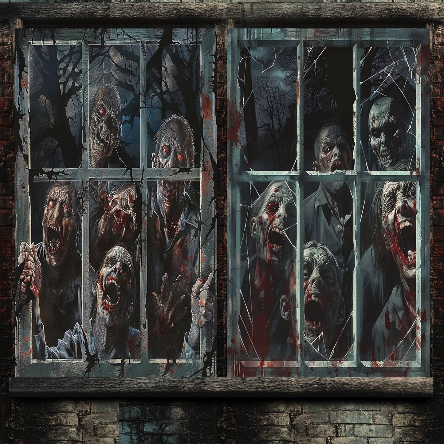 Spooky Halloween Window Curtains - Set of 2