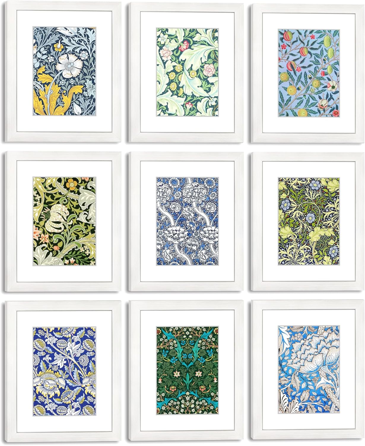 8x10 Picture Frame Set of 9 for 5x7 or 8x10 Photos in White