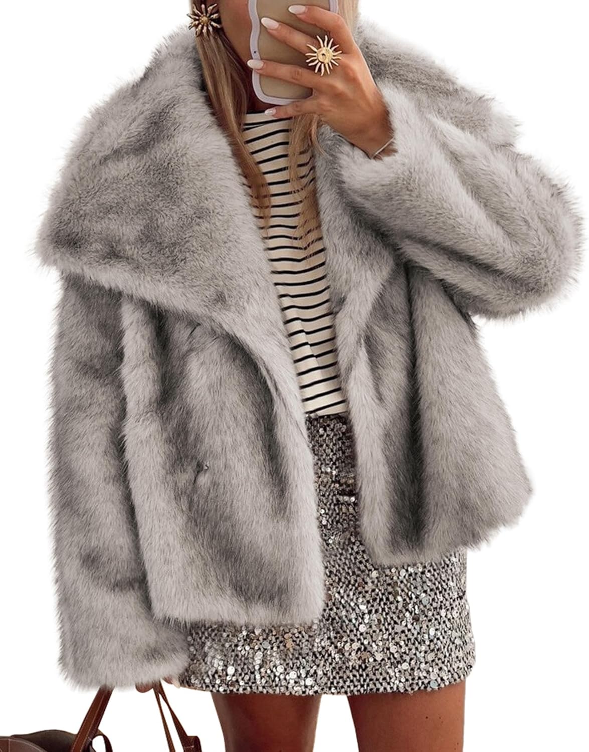 Womens Winter Coats 2025 Trendy Furry Faux Fur Jackets