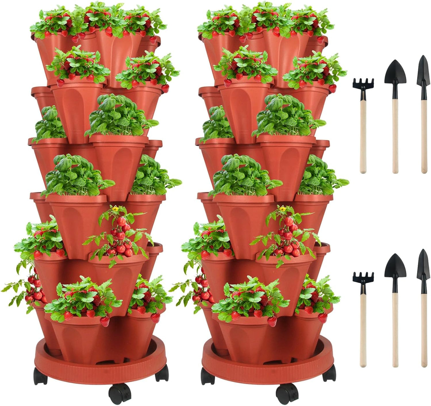 Vertical Planter 6 Tier Stackable Planters for Indoor Outdoor Use