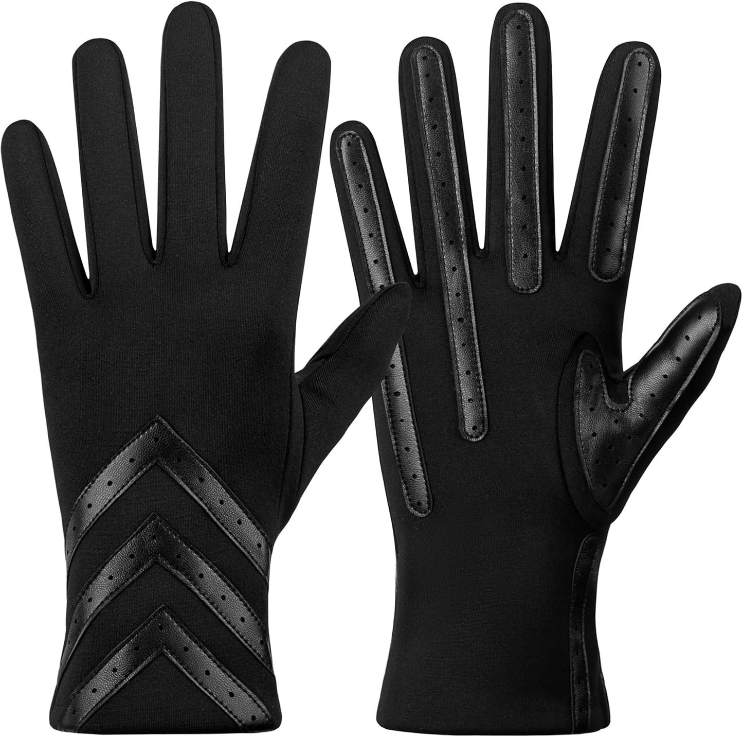 Chevron Fleece-Lined Touchscreen Gloves - Anti-Slip!