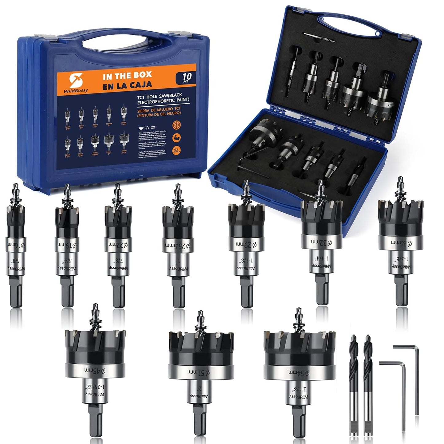 Carbide Hole Saw Kit for Metal TCT Drill Bit Set 10PCS