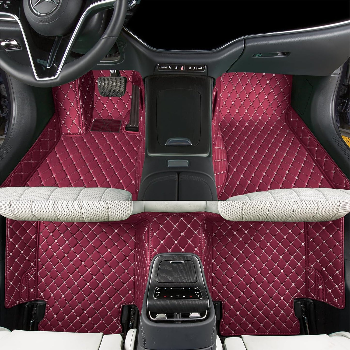 All-Weather Car Floor Mat for 99% Vehicle Models - Wine Red