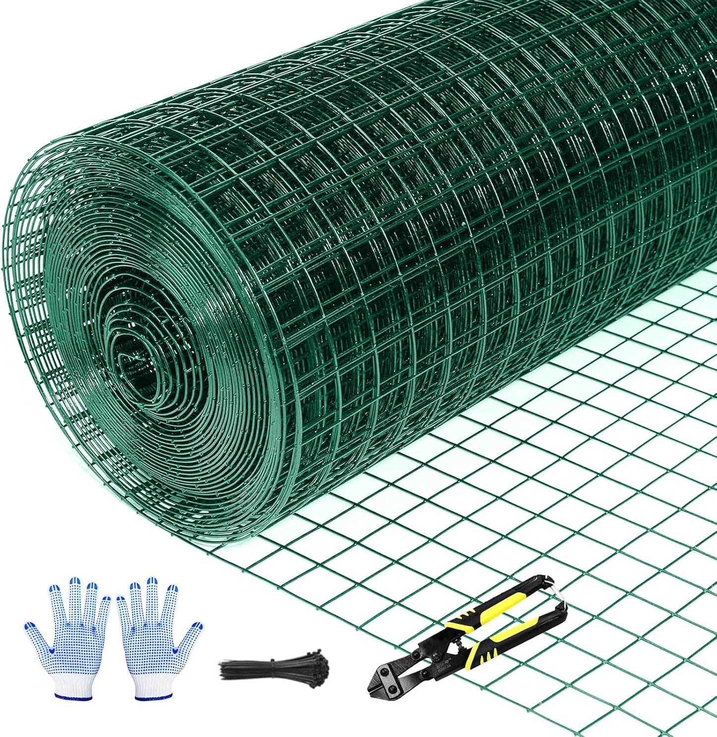 24in x 100ft Green Chicken Wire Fencing for Poultry Protection