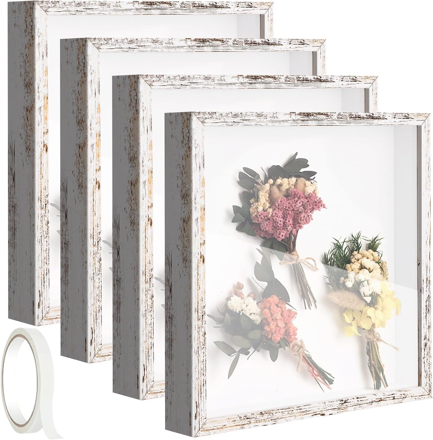 10 x 10 Shadow Box Frame Set for Keepsakes and Crafts Display