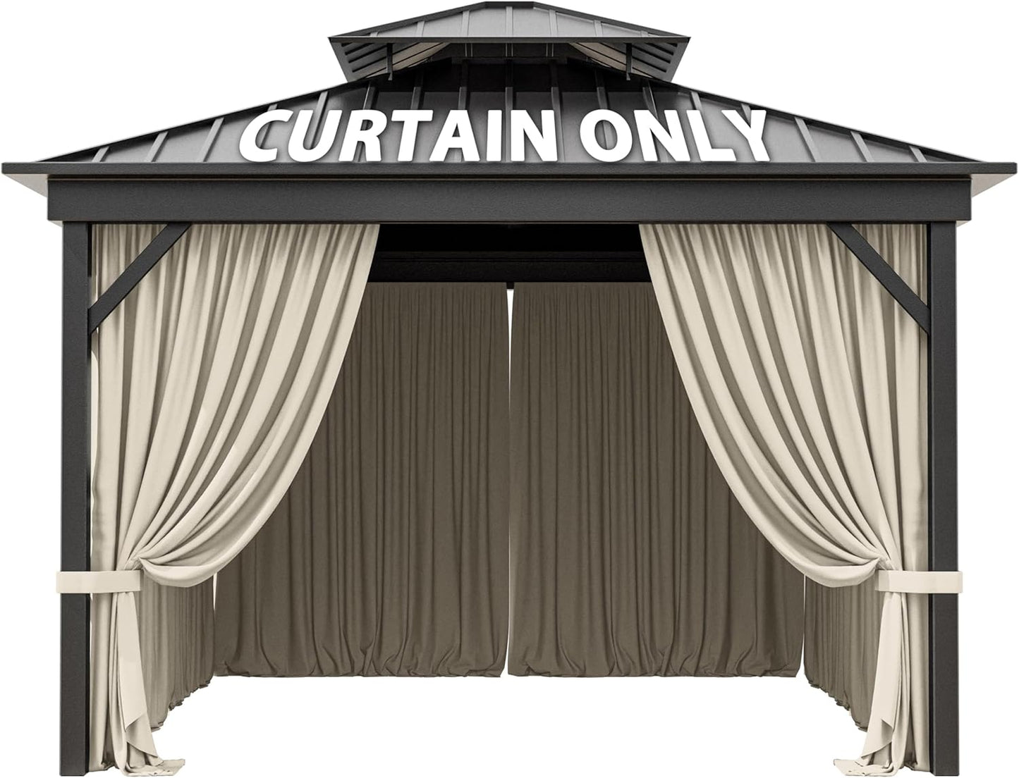 10ftX10ft Gazebo Curtains Waterproof Replacement for Outdoor Use