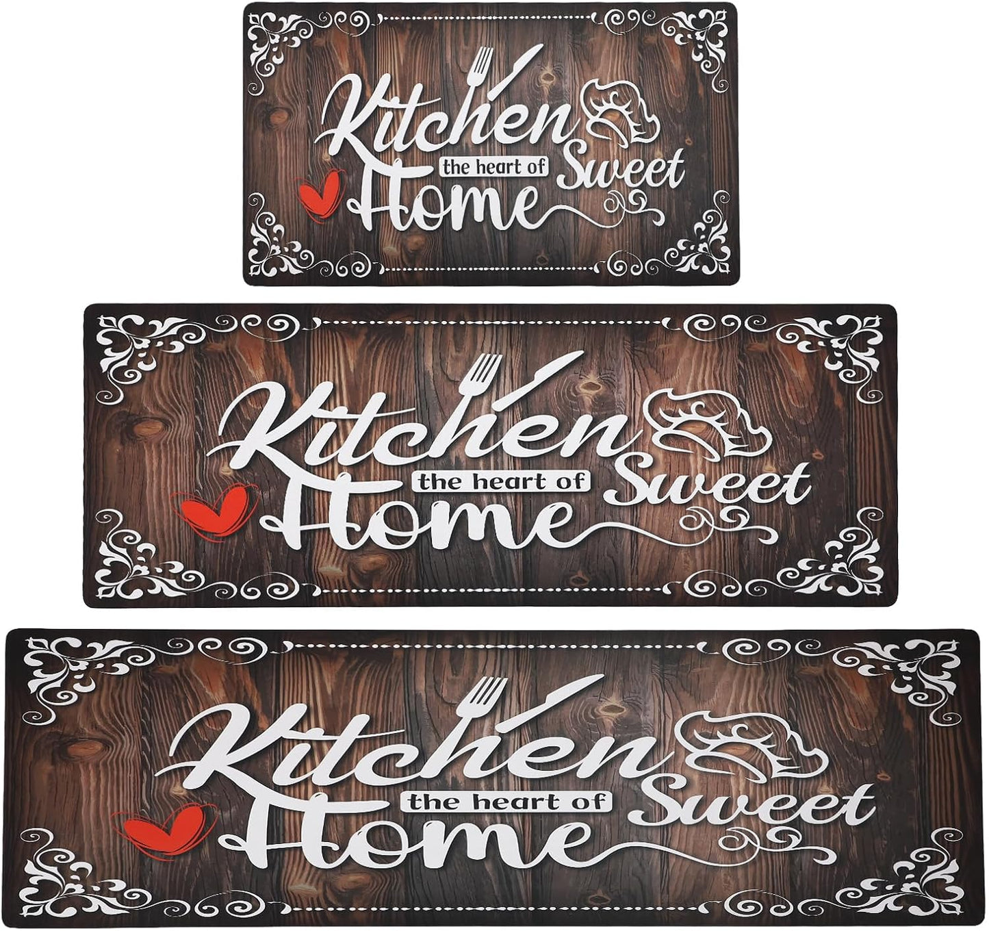 Brown Kitchen Runner Rugs Set of 3 for Comfort and Style