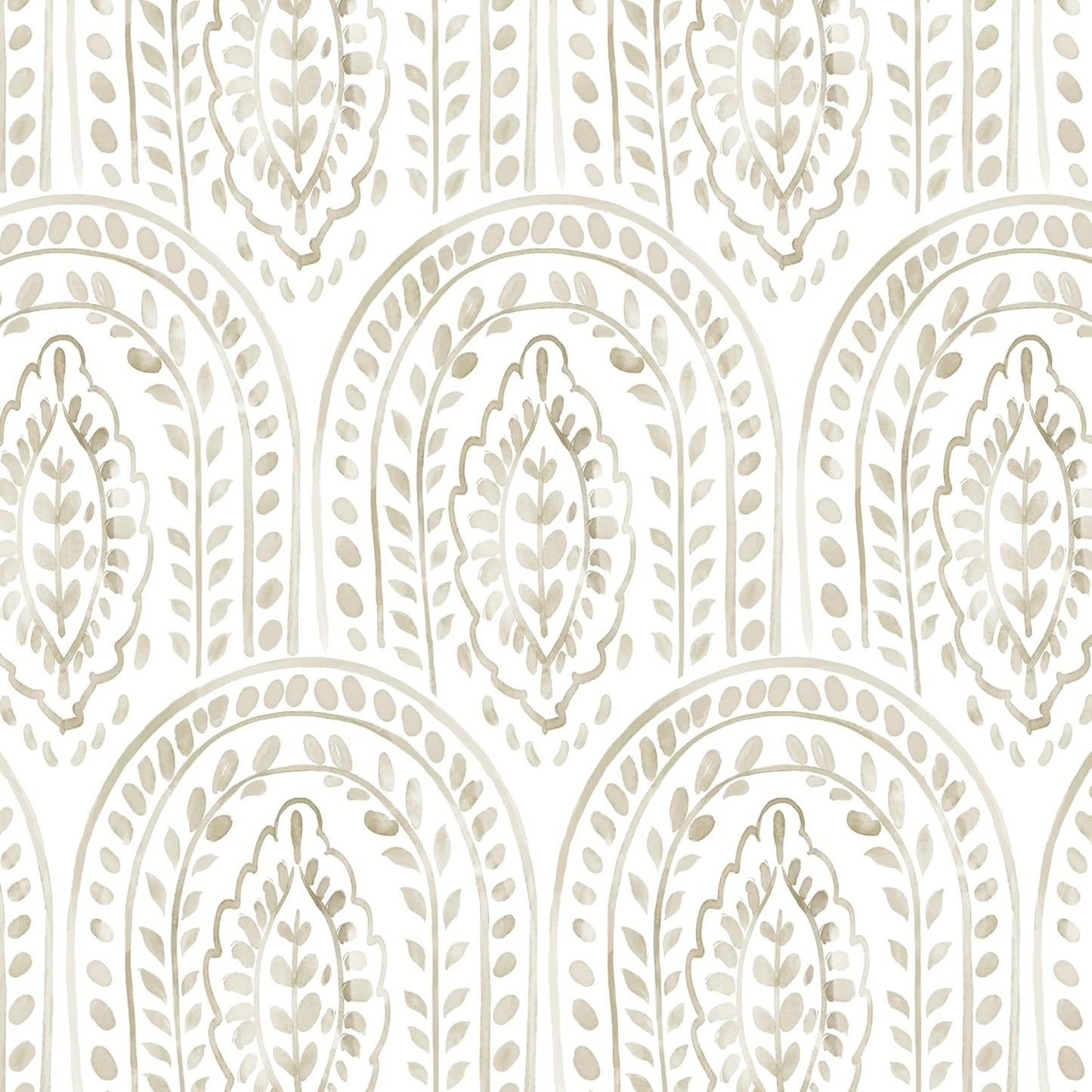 Peel and Stick Wallpaper Boho Brown and White for Home Decor