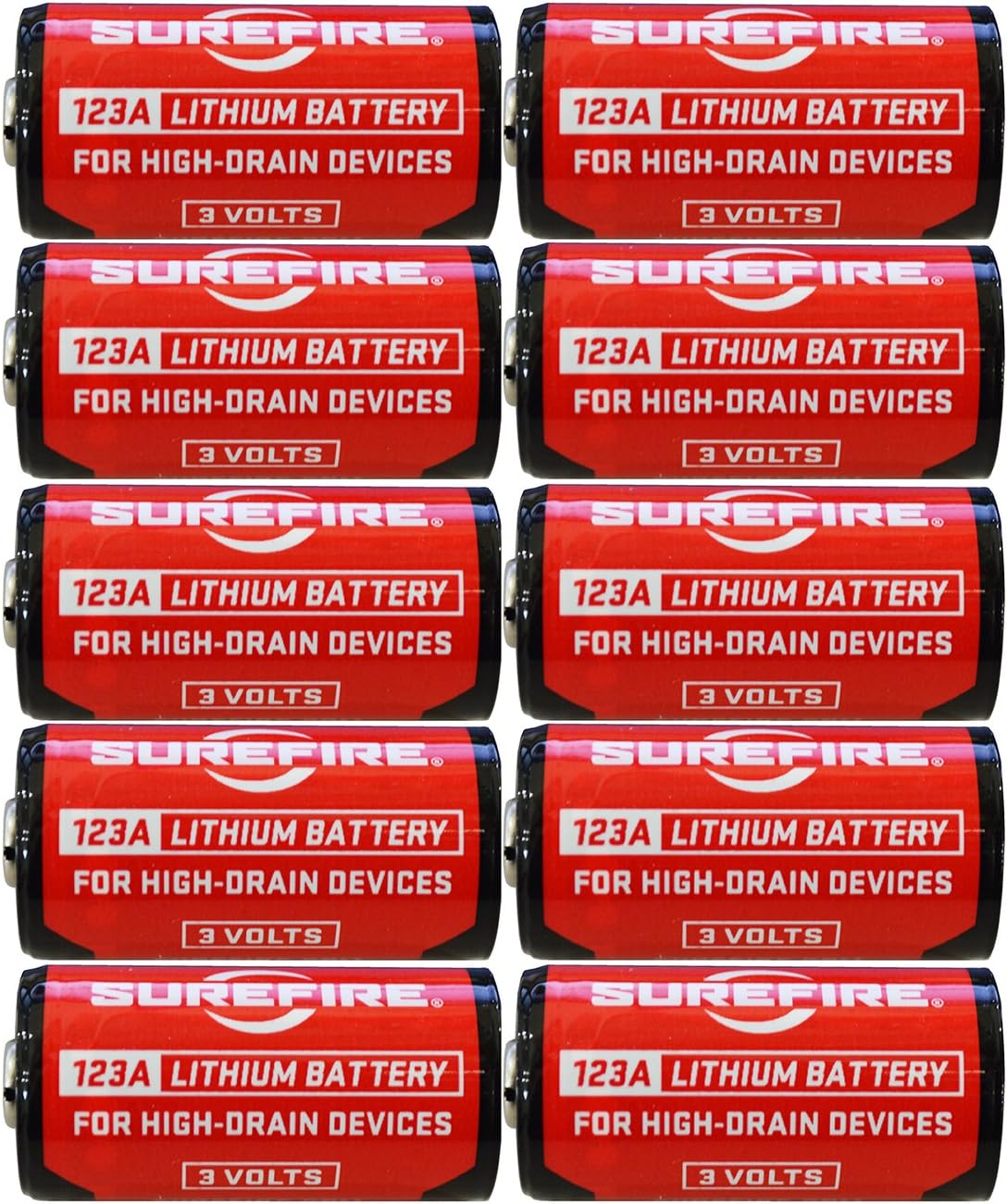 SureFire SF12-BB 123A CR123 3-Volt Lithium Batteries - 10 Pack