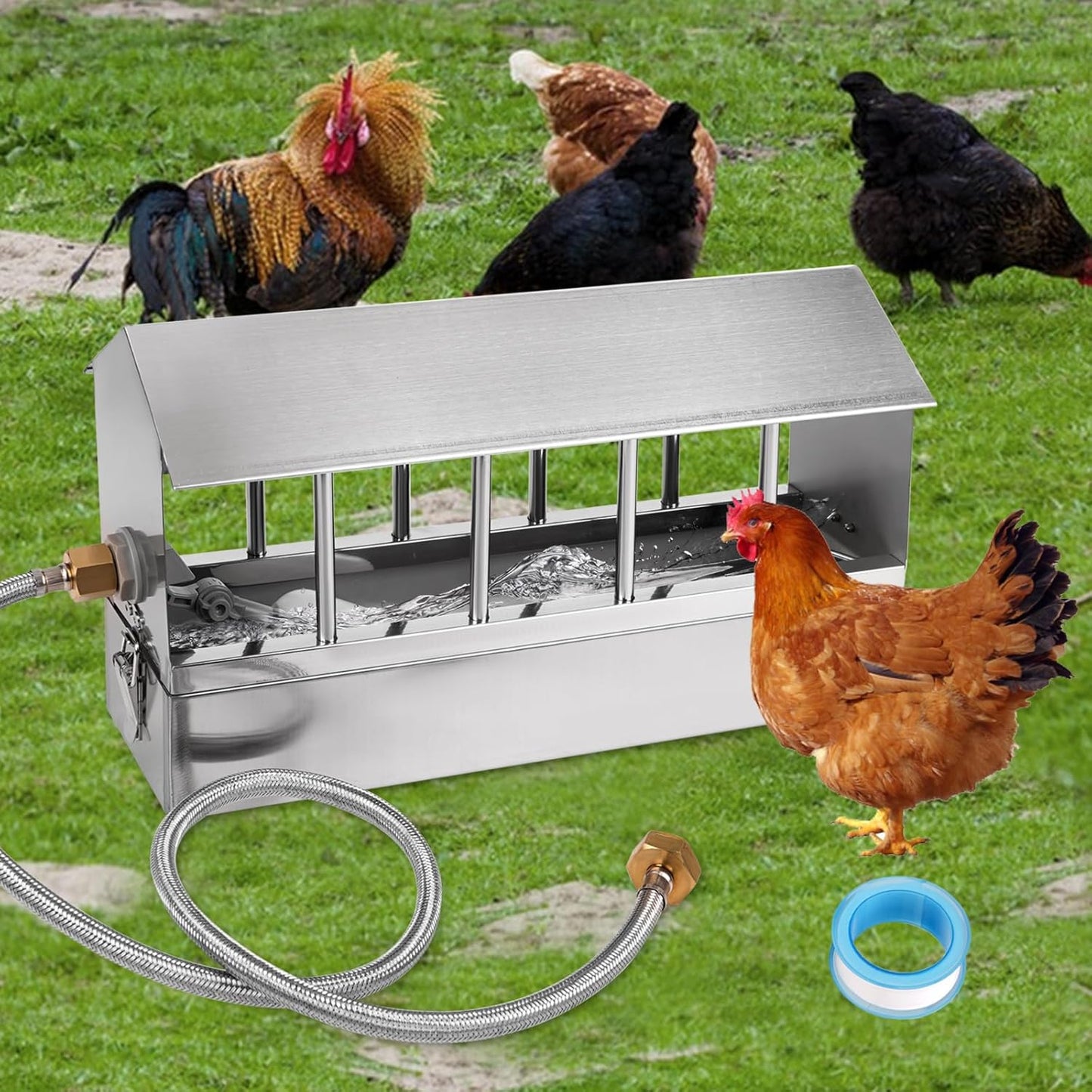 Stainless Steel Automatic Chicken Waterer - Hassle-Free Hydration