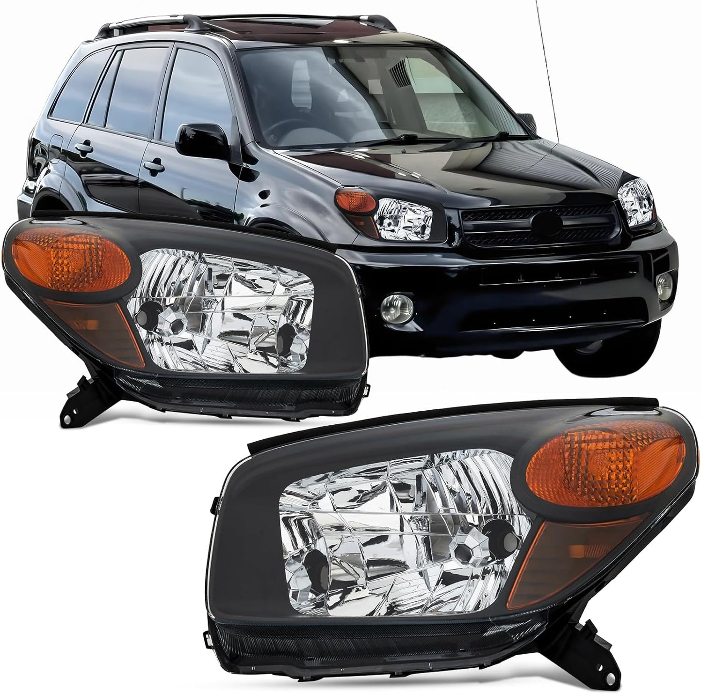 Headlights Assembly Compatible With 2004 2005 Toyota RAV4 Pair