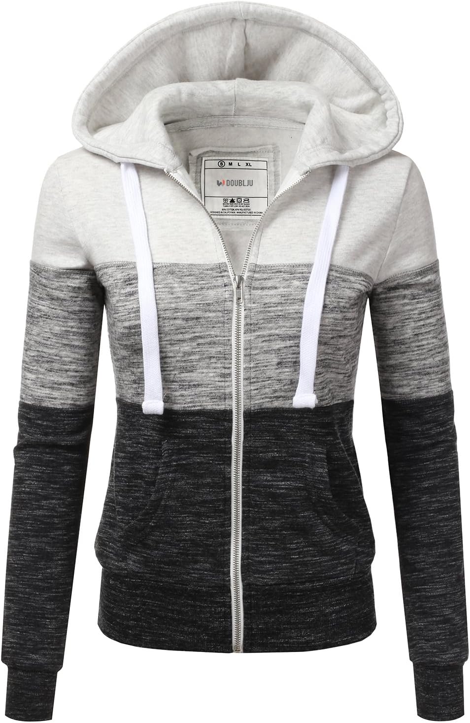 DOUBLJU Lightweight Thin Zip-Up Hoodie Jacket for Women Plus Size