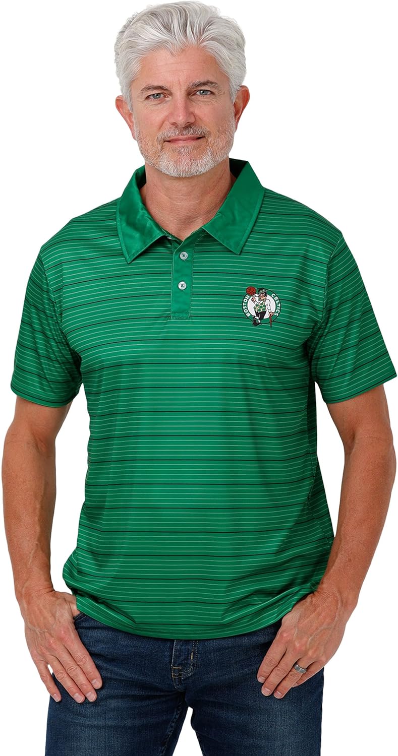 FOCO Men's NBA Team Logo Polo Short Sleeve Shirt for Fans