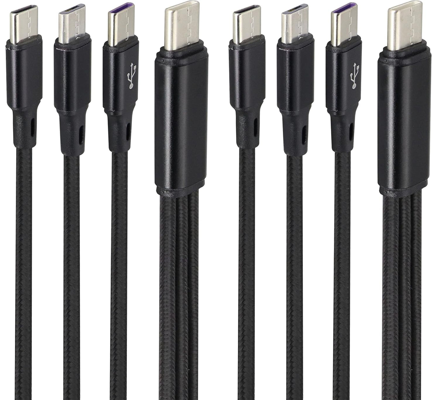 2-Pack Fast Charge 3-in-1 USB C Splitter Cable - Compatible for Phones & Tablets
