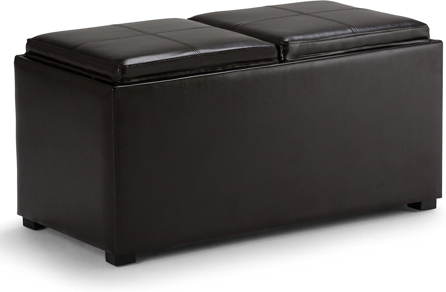 SIMPLIHOME Avalon 35 inch Wide Contemporary Rectangle Ottoman