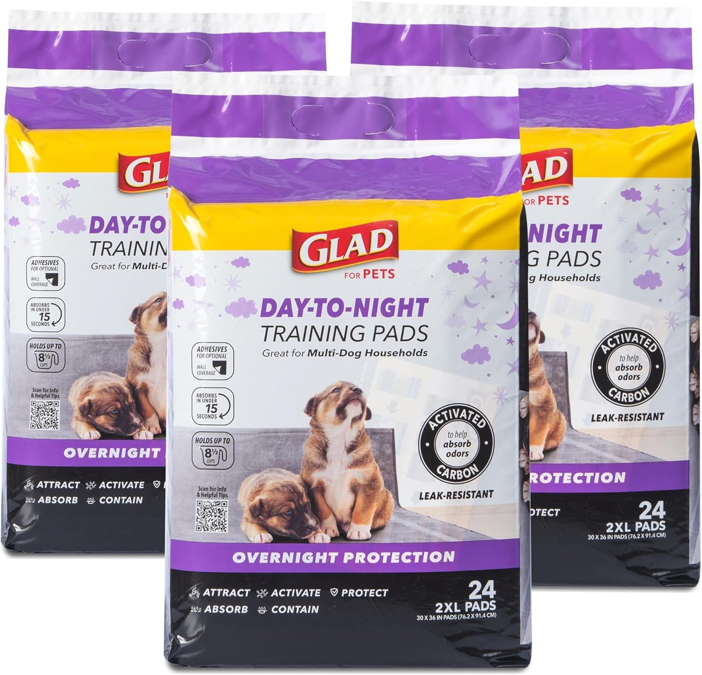 Glad for Pets Day to Night Activated Carbon Puppy Training Pads