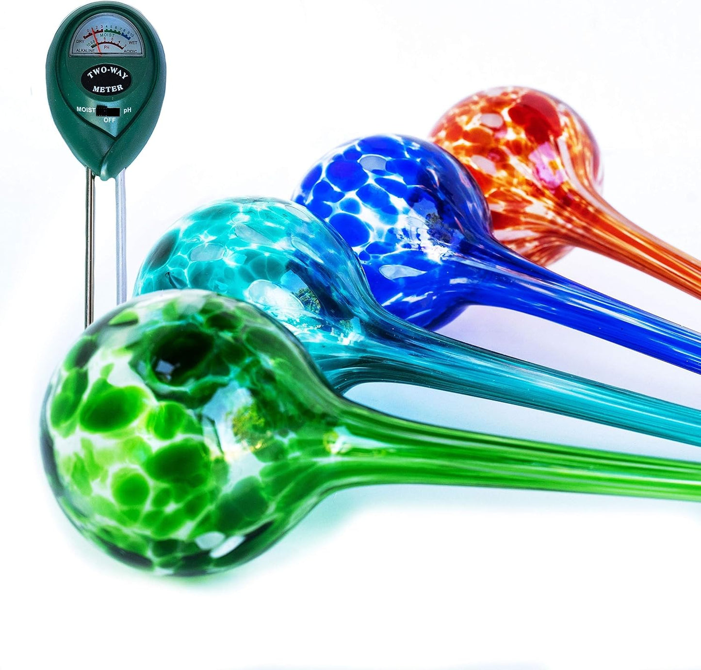Plant Watering Globes - Decorative Hand Blown Glass Watering Bulbs