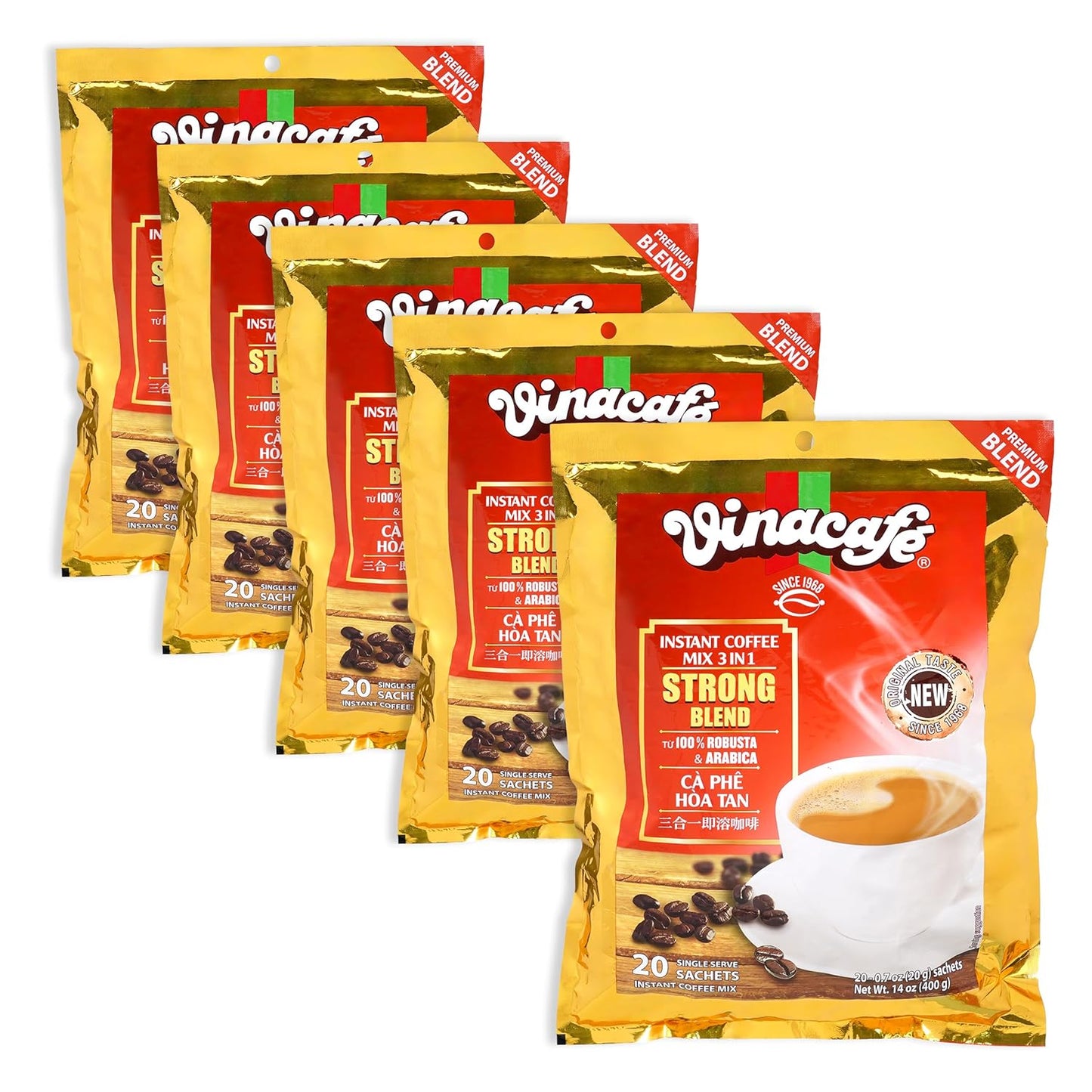 Vinacafe 3 in 1 Vietnamese Instant Coffee 100 Sachets for You