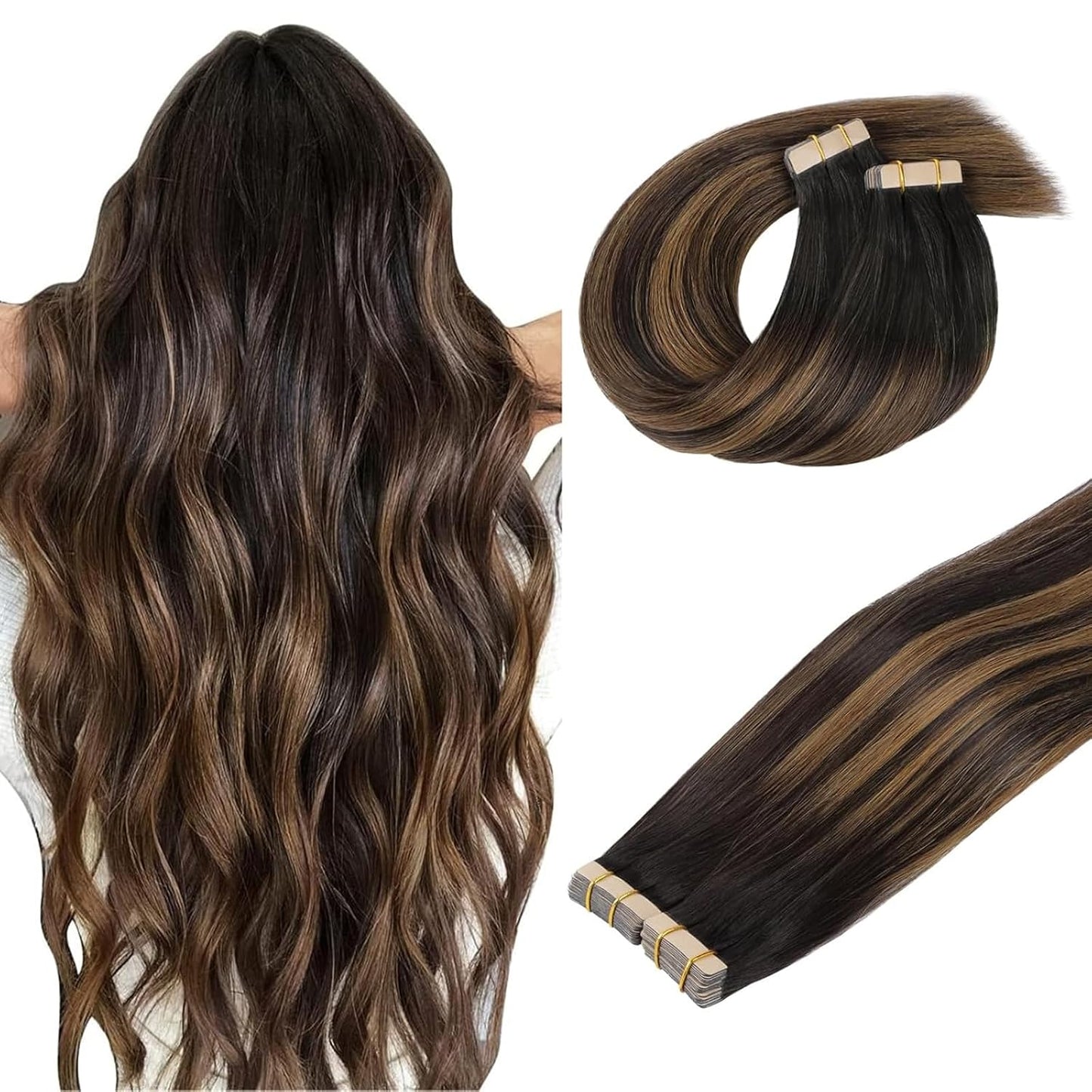 DOORES Tape in Human Hair Extensions for Natural Volume 22 in