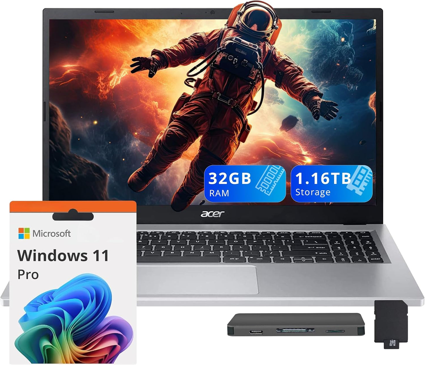 acer Aspire 3 15.6 FHD Laptop with Ryzen 5 and 32GB RAM