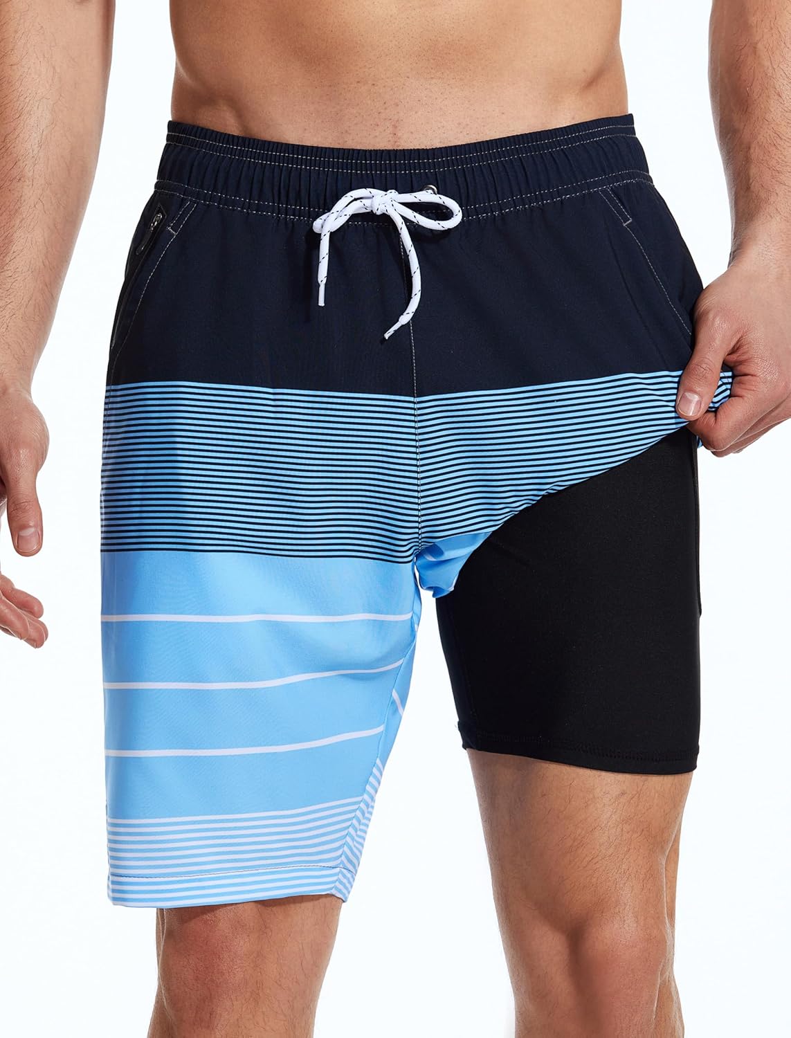 SILKWORLD Mens Swim Trunks Quick Dry Bathing Suit with Pockets