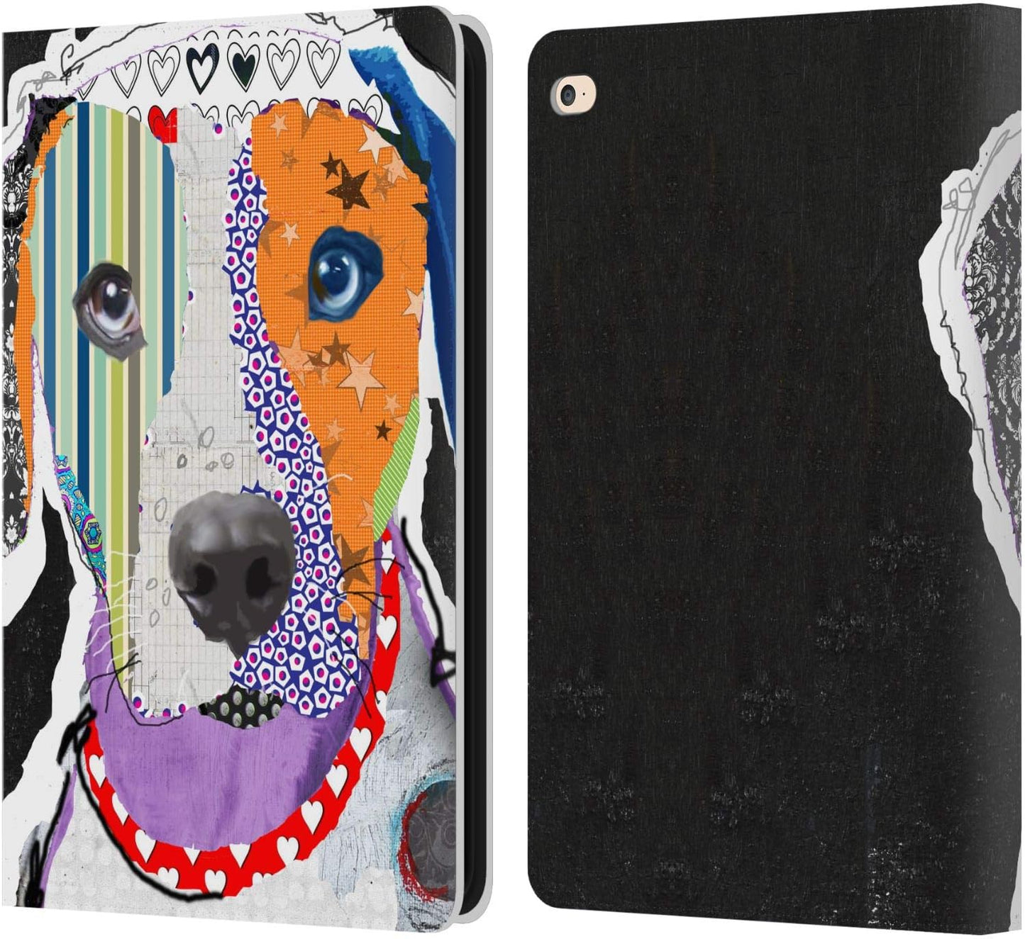 Michel Keck Catahoula Leopard Dogs Leather Wallet Case for iPad Air 2