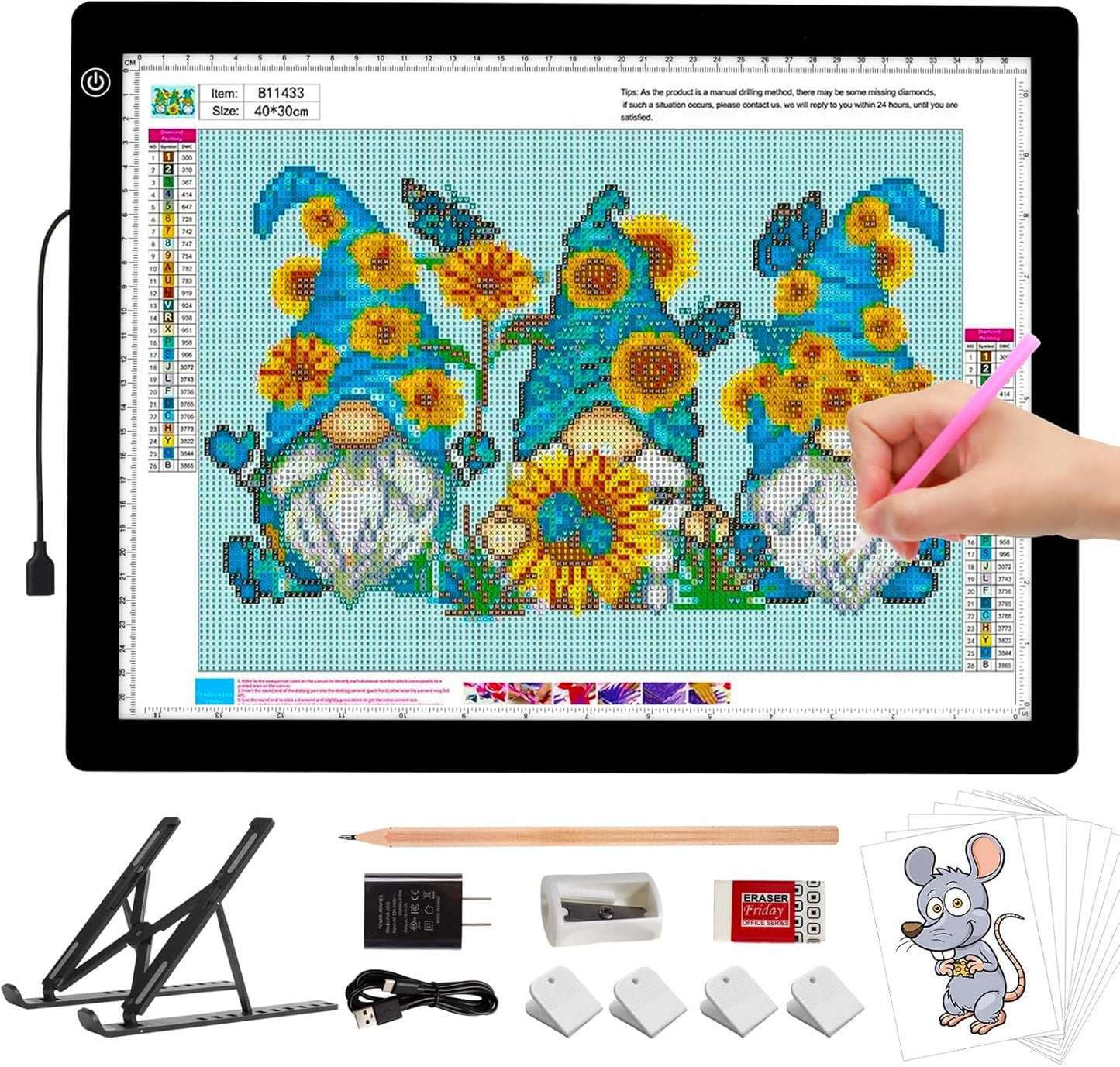 A3 LED Light Box for Tracing - Super Bright Light Pad