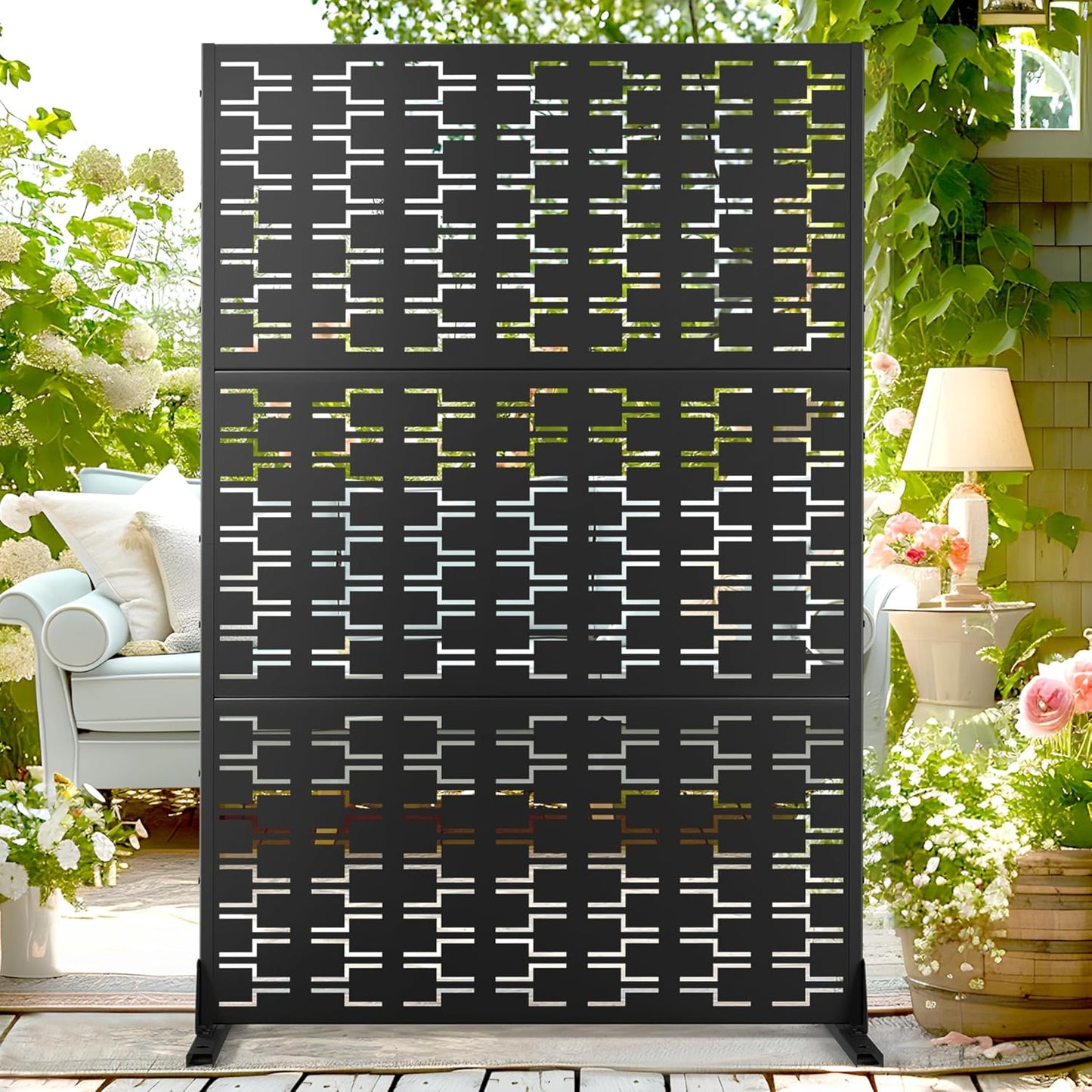 72in High Metal Privacy Screen for Stylish Outdoor Spaces
