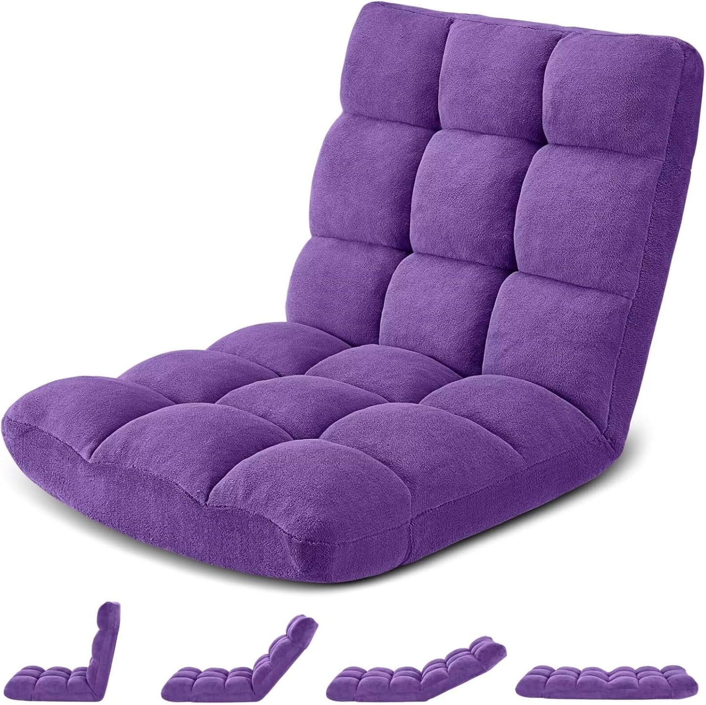 Folding Floor Gaming Chair with Adjustable Backrest for Comfort