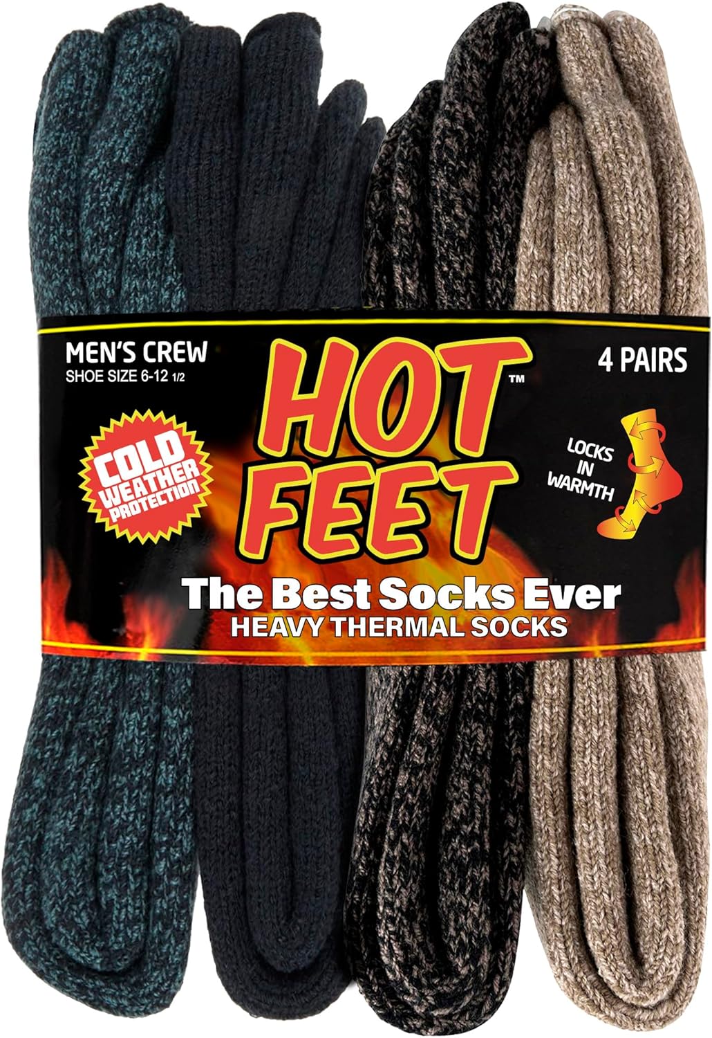 HOT FEET Thermal Socks for Men - Thick Warm Winter Insulated