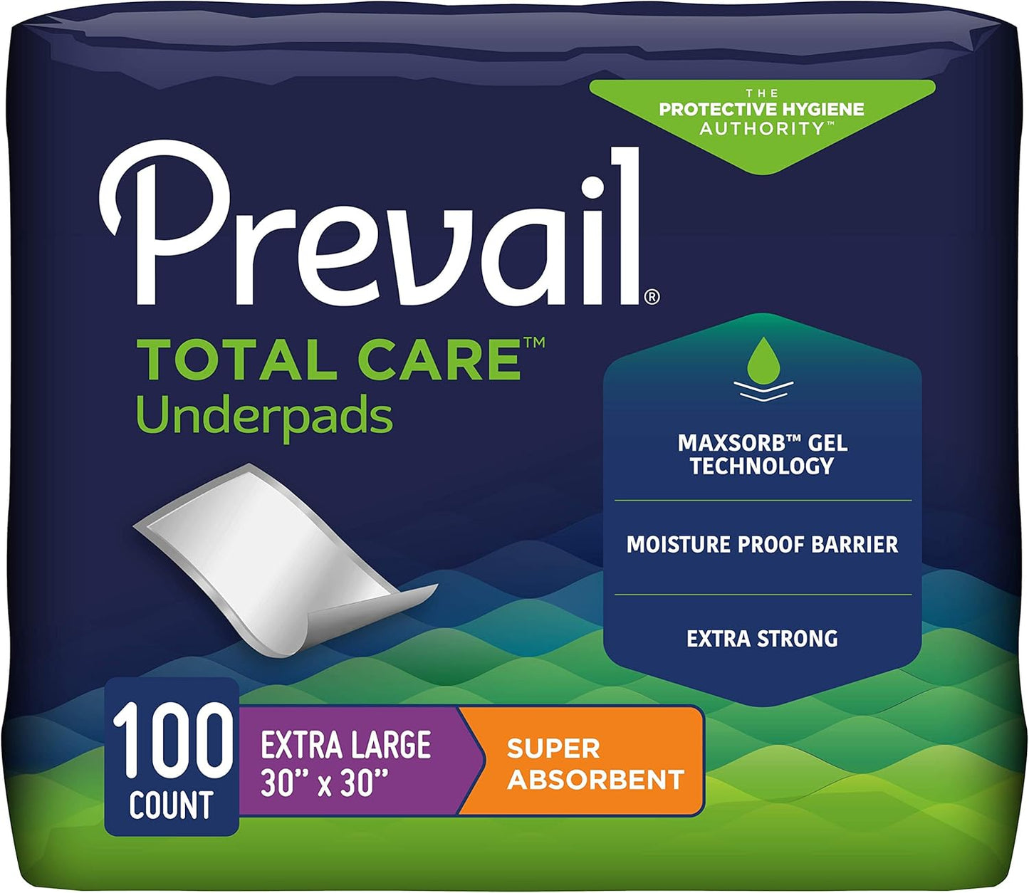 Prevail Incontinence Underpads - Super Absorbent 30in X 30