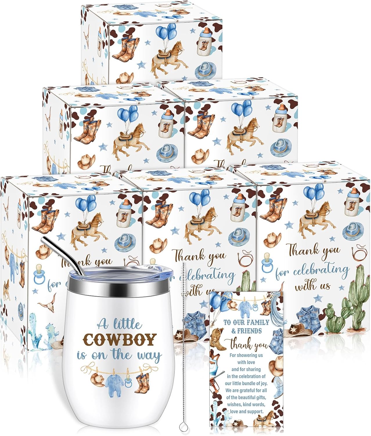 Hoolerry 6 Set Baby Shower Game Prizes with Insulated Tumblers