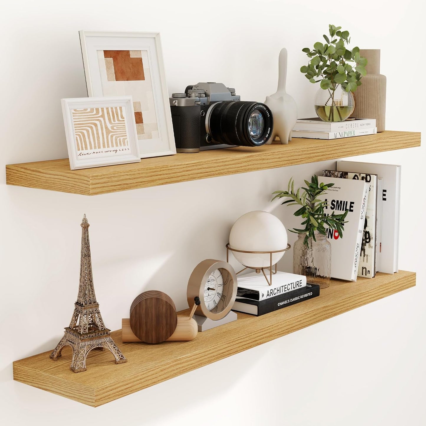 55 Inch Floating Shelves Set of 2 for Rustic Home Decor