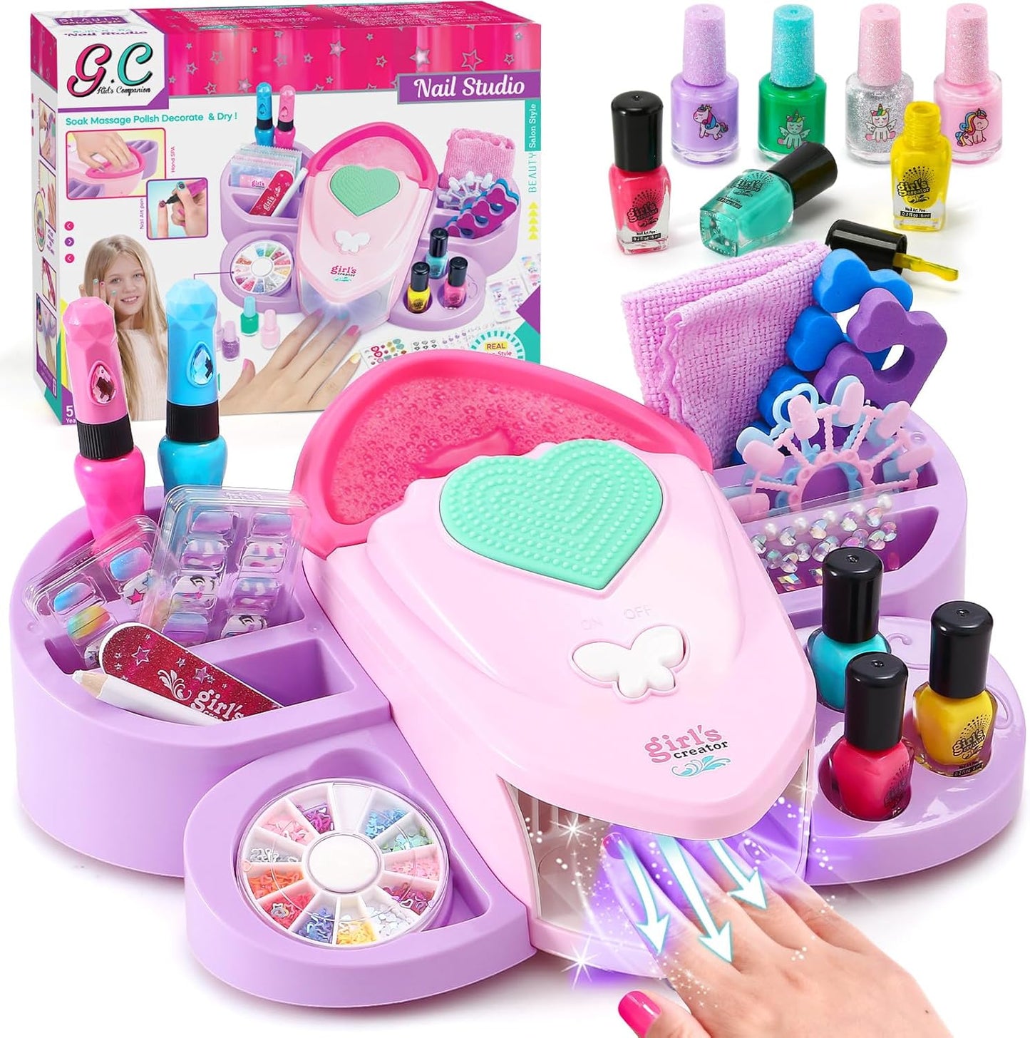 G.C Kids Nail Polish Set for Girls - Complete Nail Art Kit