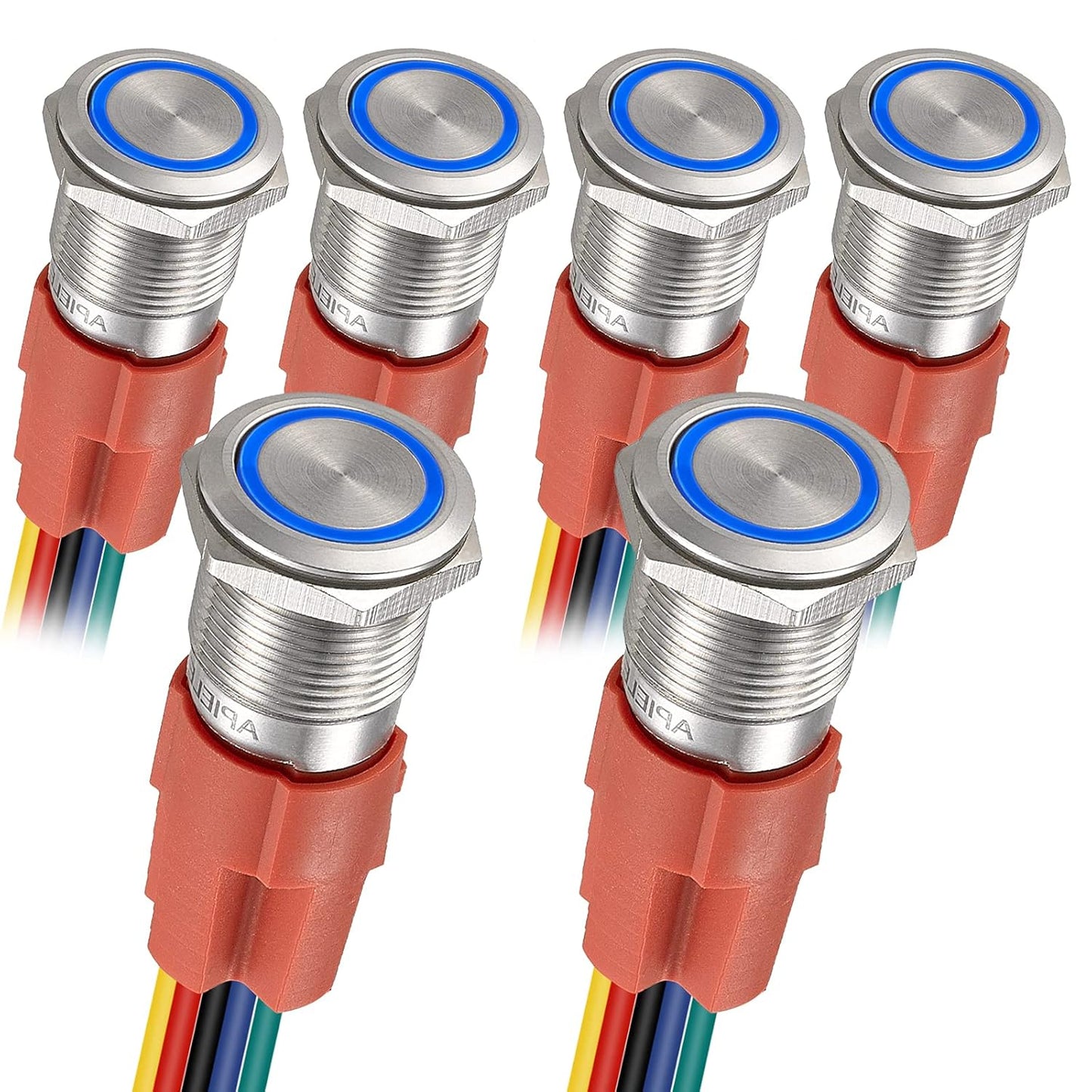 APIELE 16mm Latching Push Button Switch for Automotive Use