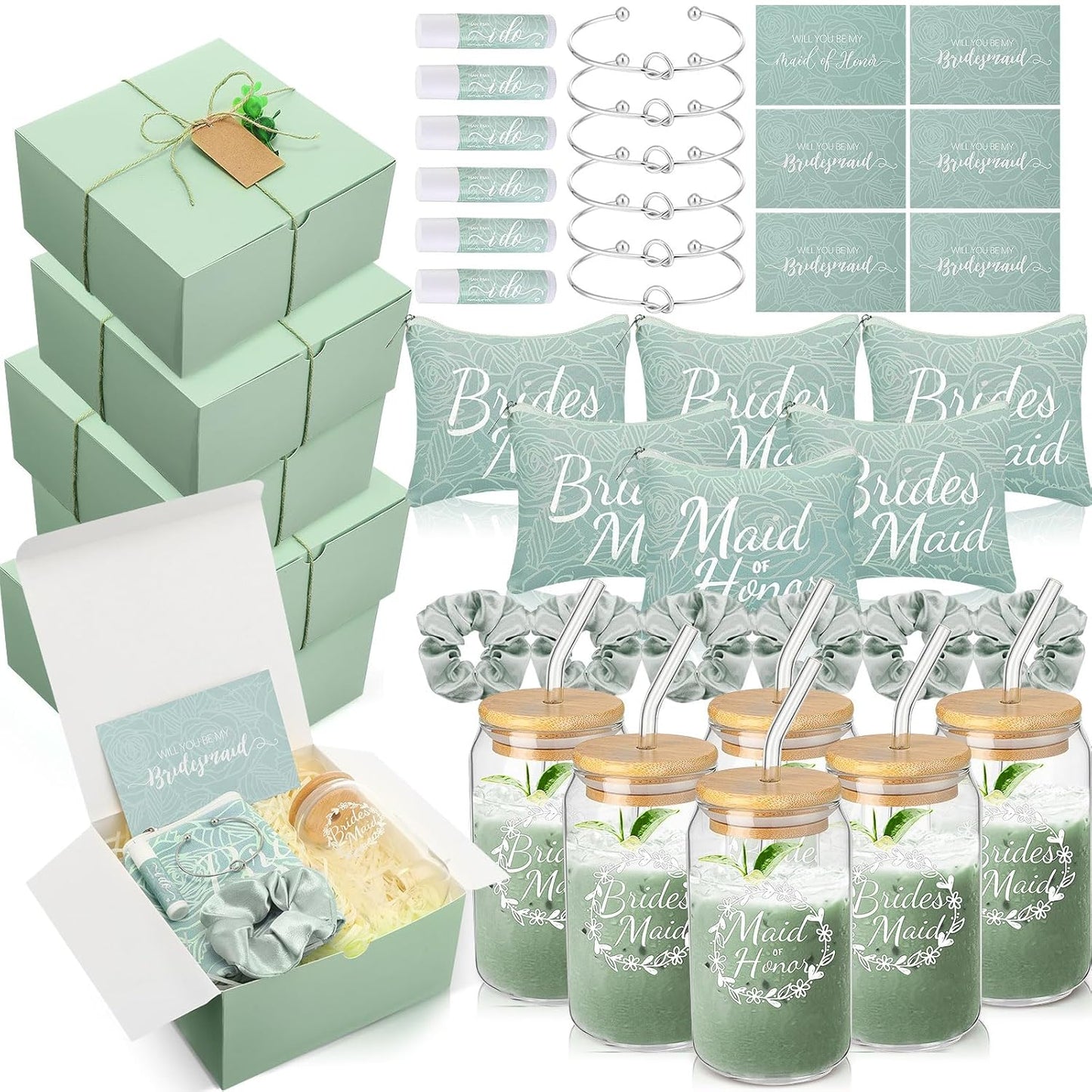 54 Pcs Bridesmaid Proposal Gifts for Special Wedding Moments