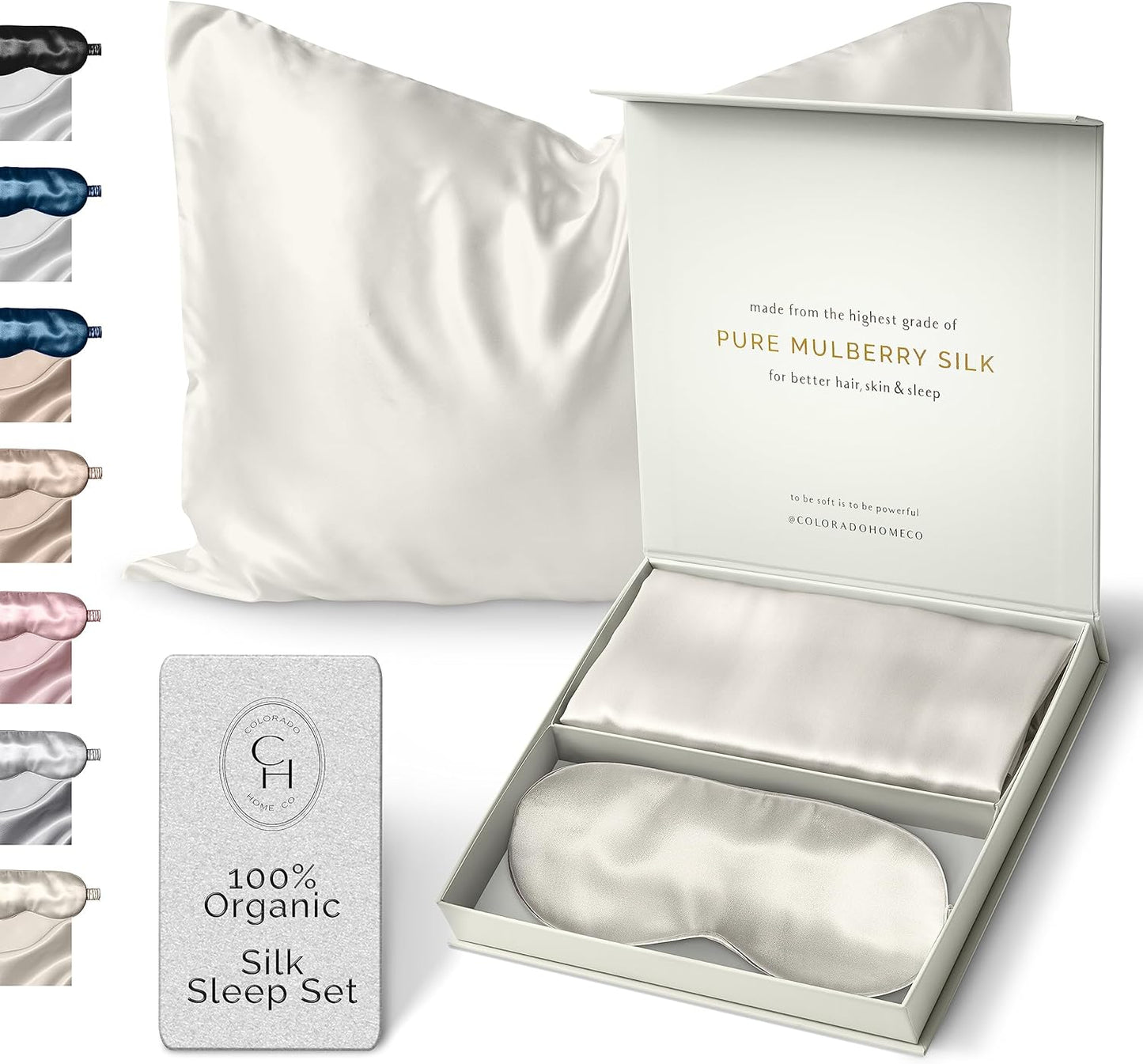 Silk Pillowcase for Hair and Skin - Off White Queen Size Set